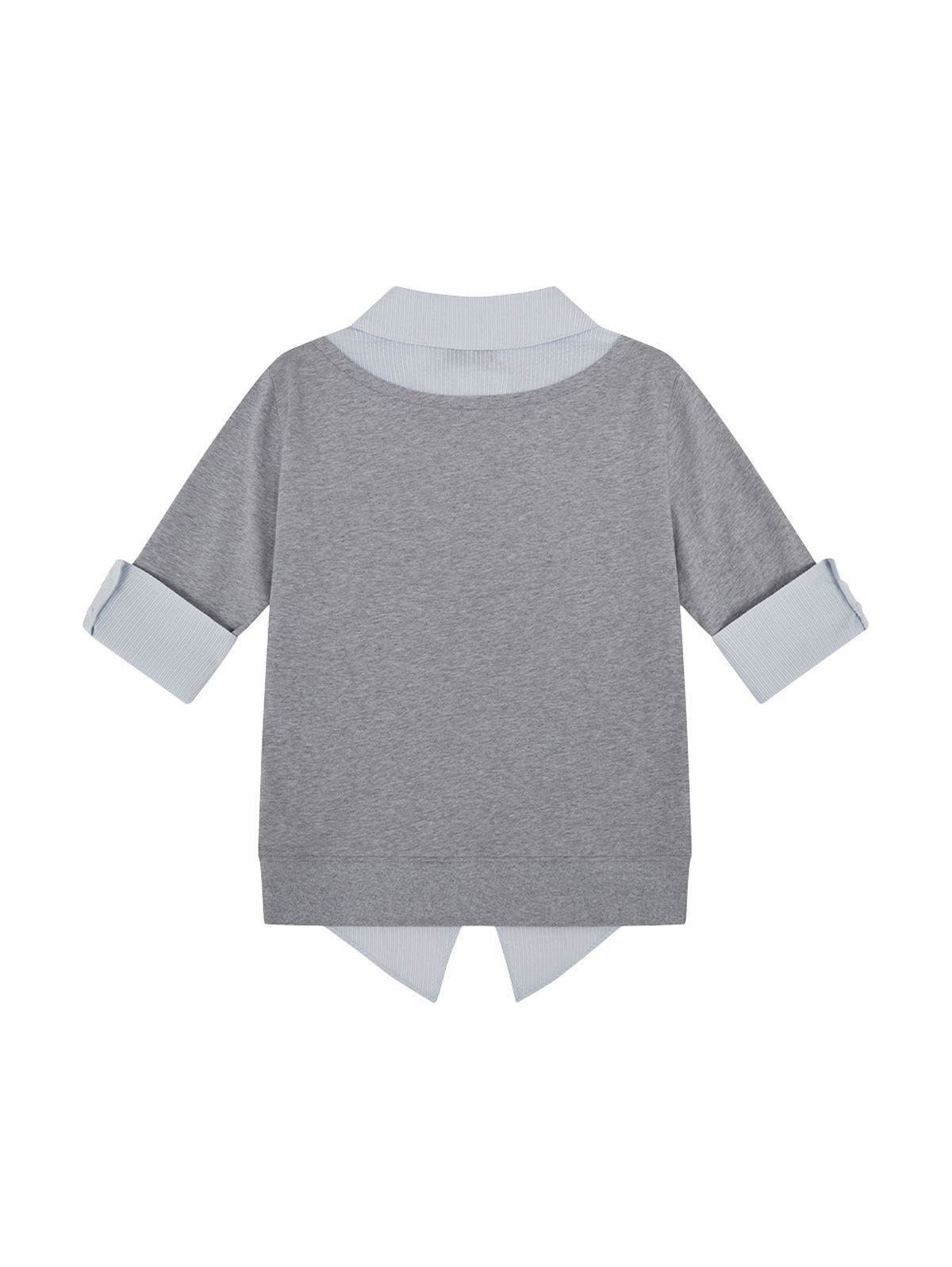 뚜오미오(TUOMIO) ASYMMETRIC COLLAR TOP [HEATHER GREY]