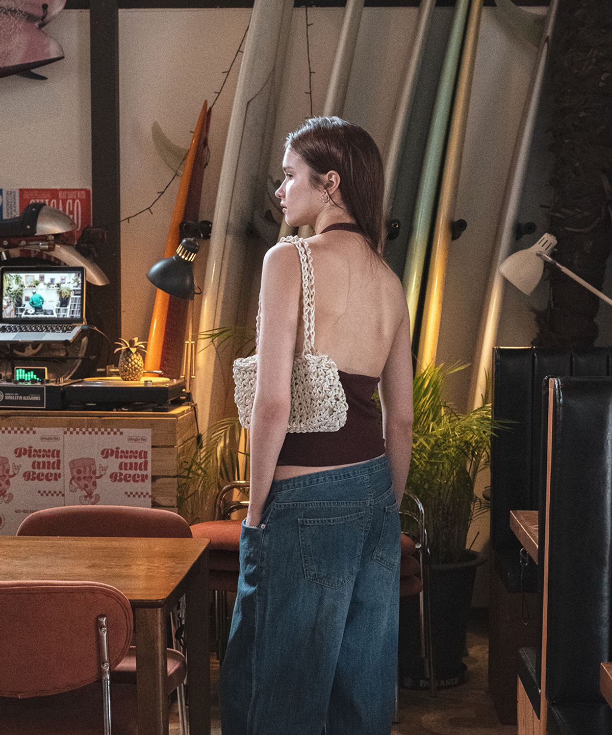 108파운드(108POUND) Contour Rib Halter Top_Grape