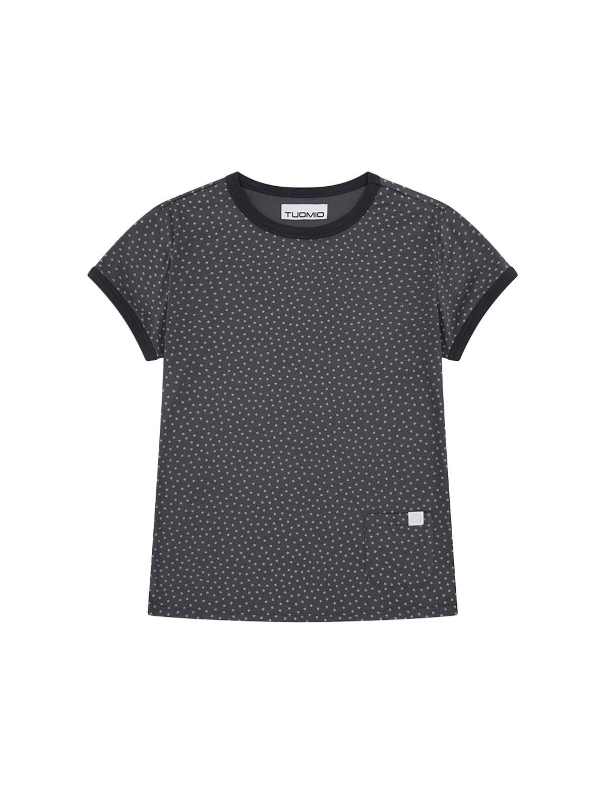 뚜오미오(TUOMIO) ALL OVER STAR T-SHIRT [CHARCOAL]