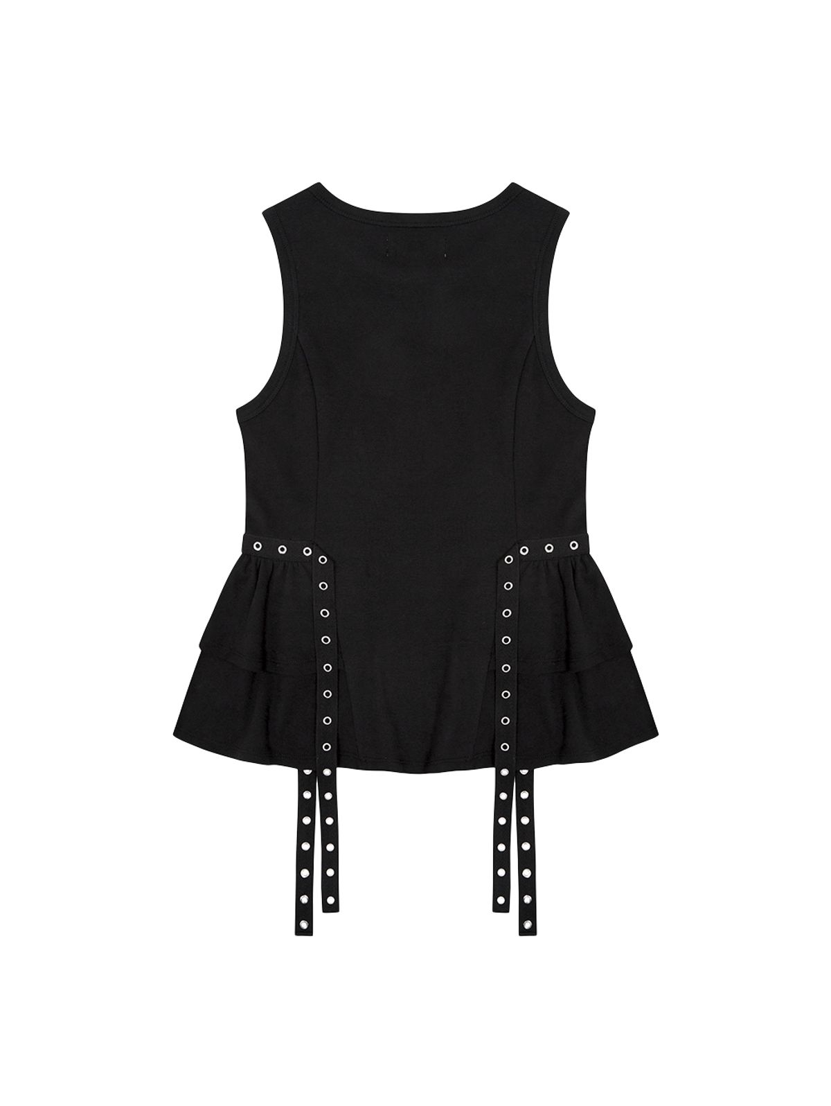 뚜오미오(TUOMIO) EYELET BELTED TANK TOP [BLACK]