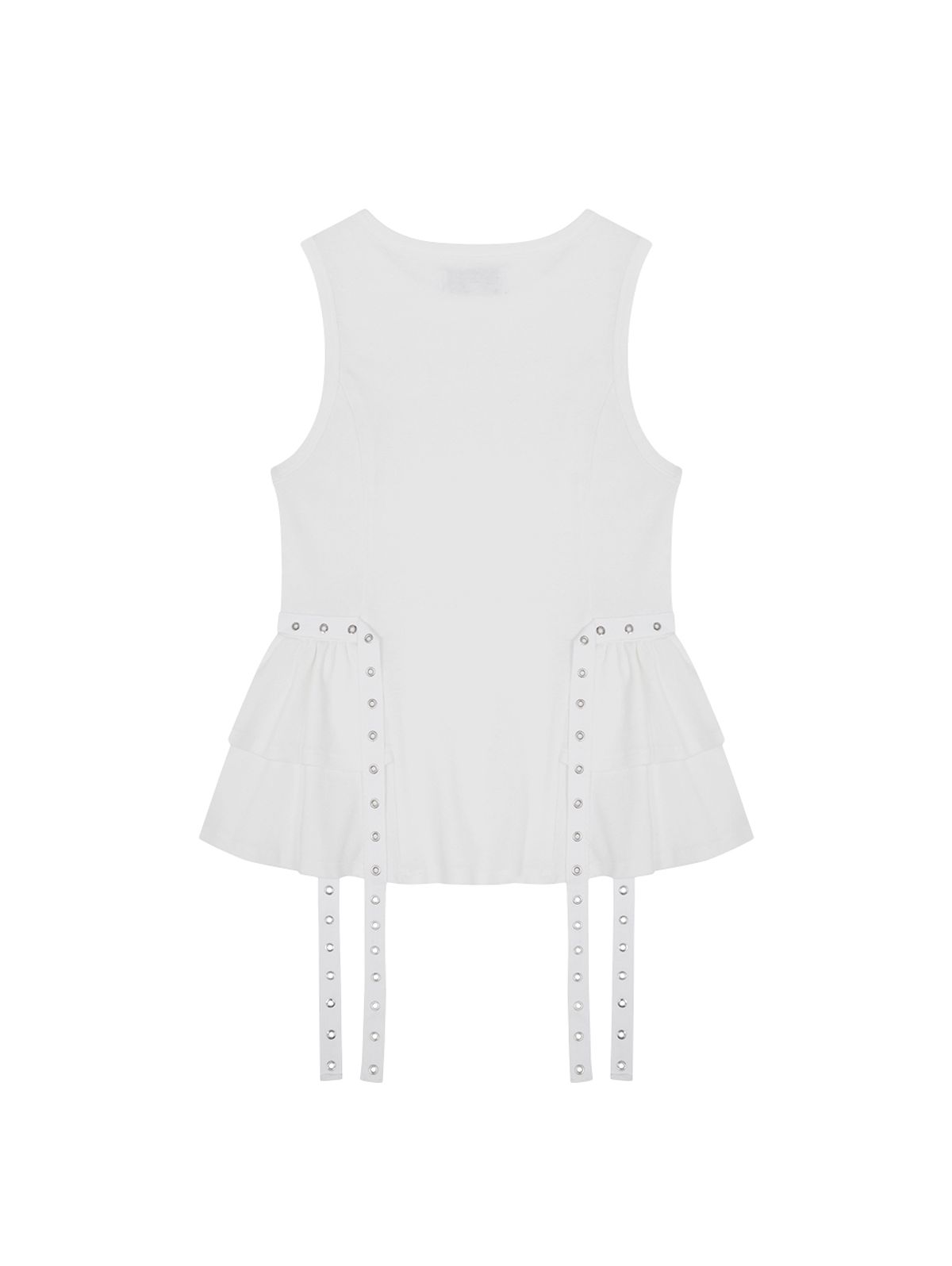 뚜오미오(TUOMIO) EYELET BELTED TANK TOP [WHITE]