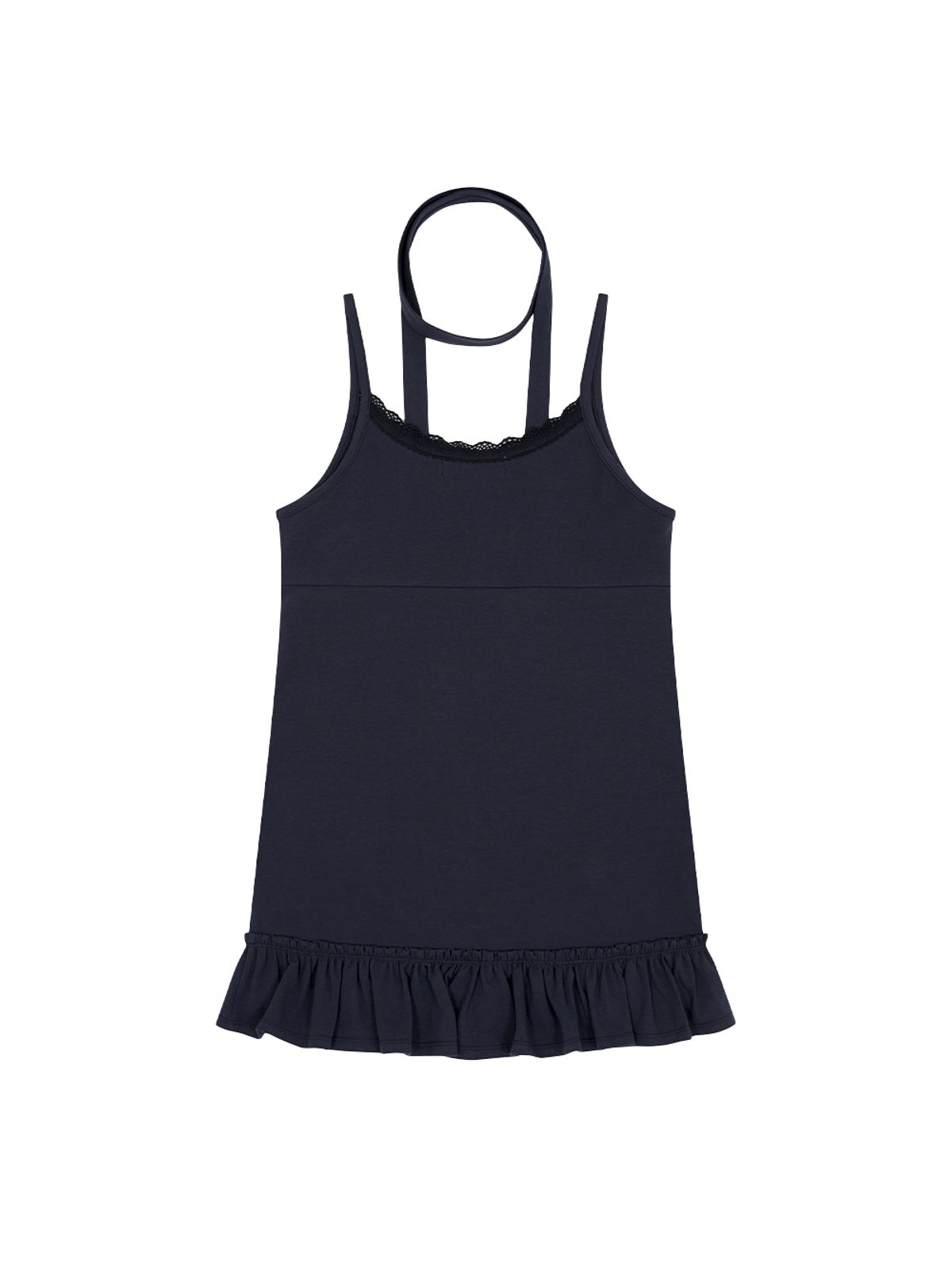 뚜오미오(TUOMIO) SCARF FRILL SLEEVELESS [NAVY]