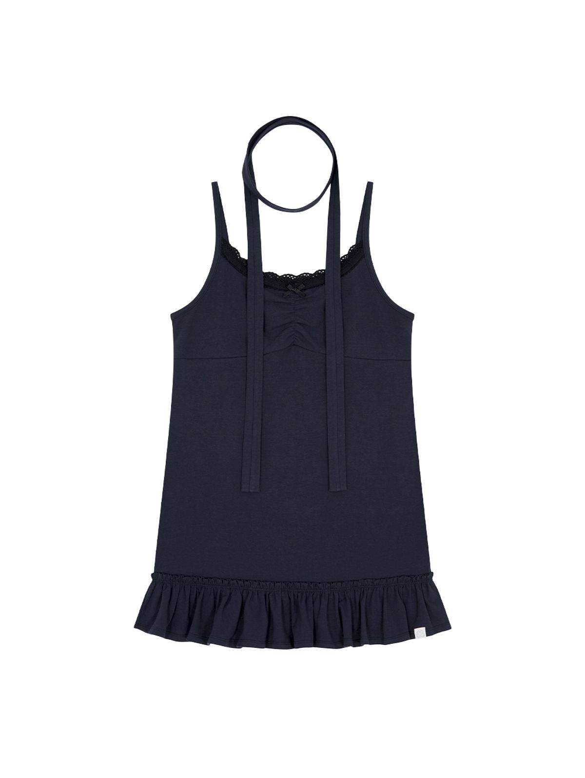 뚜오미오(TUOMIO) SCARF FRILL SLEEVELESS [NAVY]