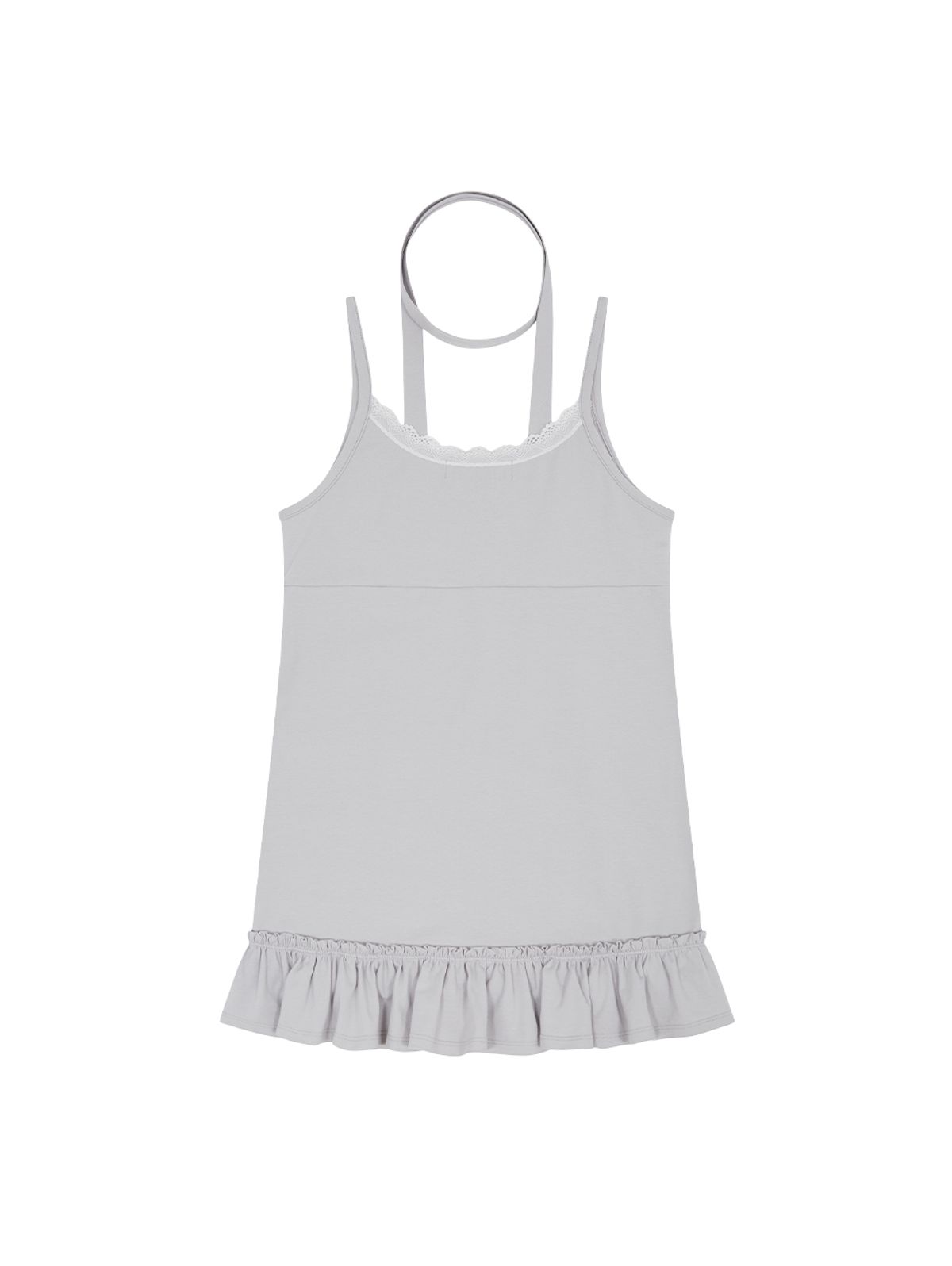뚜오미오(TUOMIO) SCARF FRILL SLEEVELESS [LIGHT GREY]