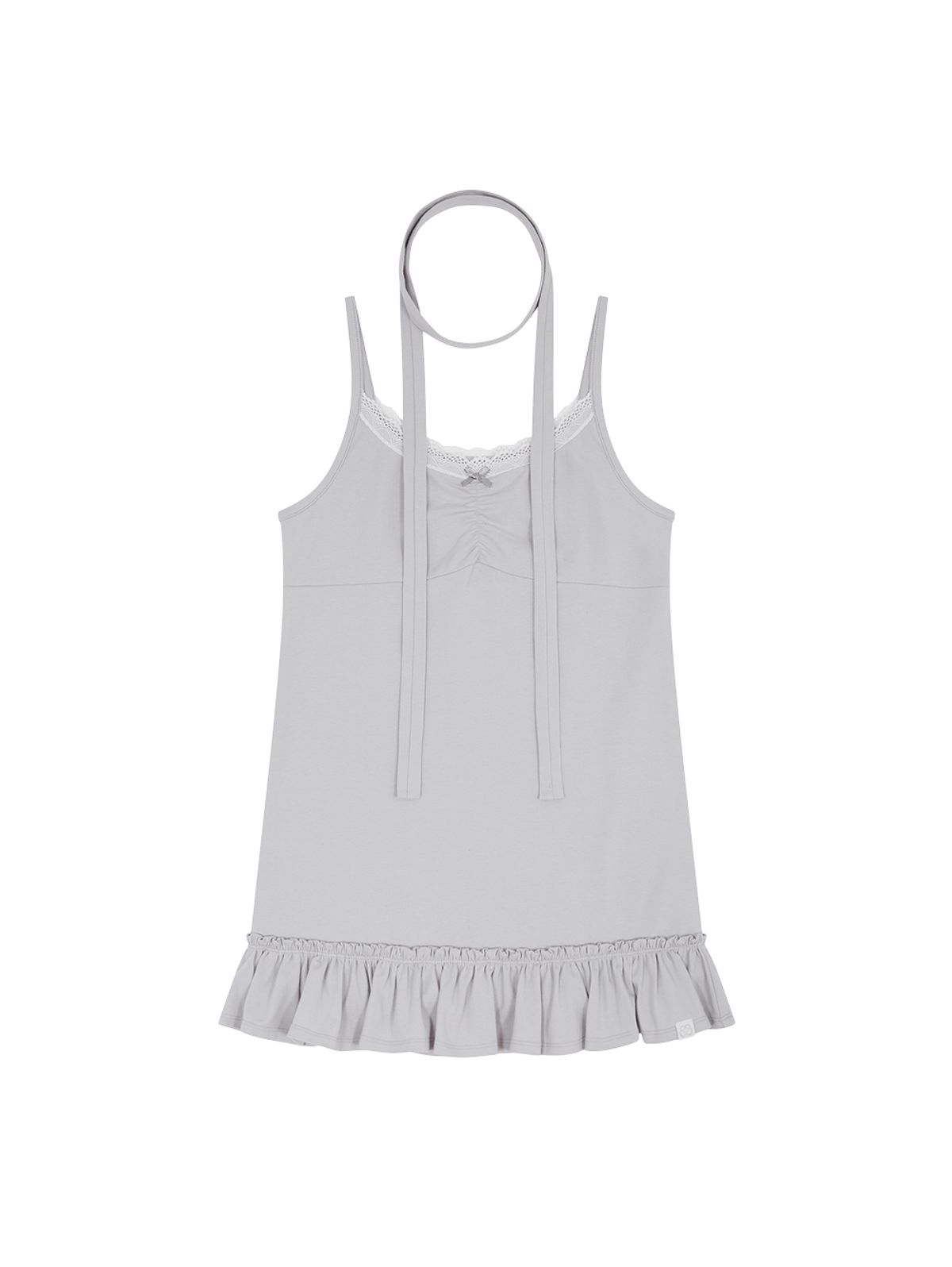 뚜오미오(TUOMIO) SCARF FRILL SLEEVELESS [LIGHT GREY]