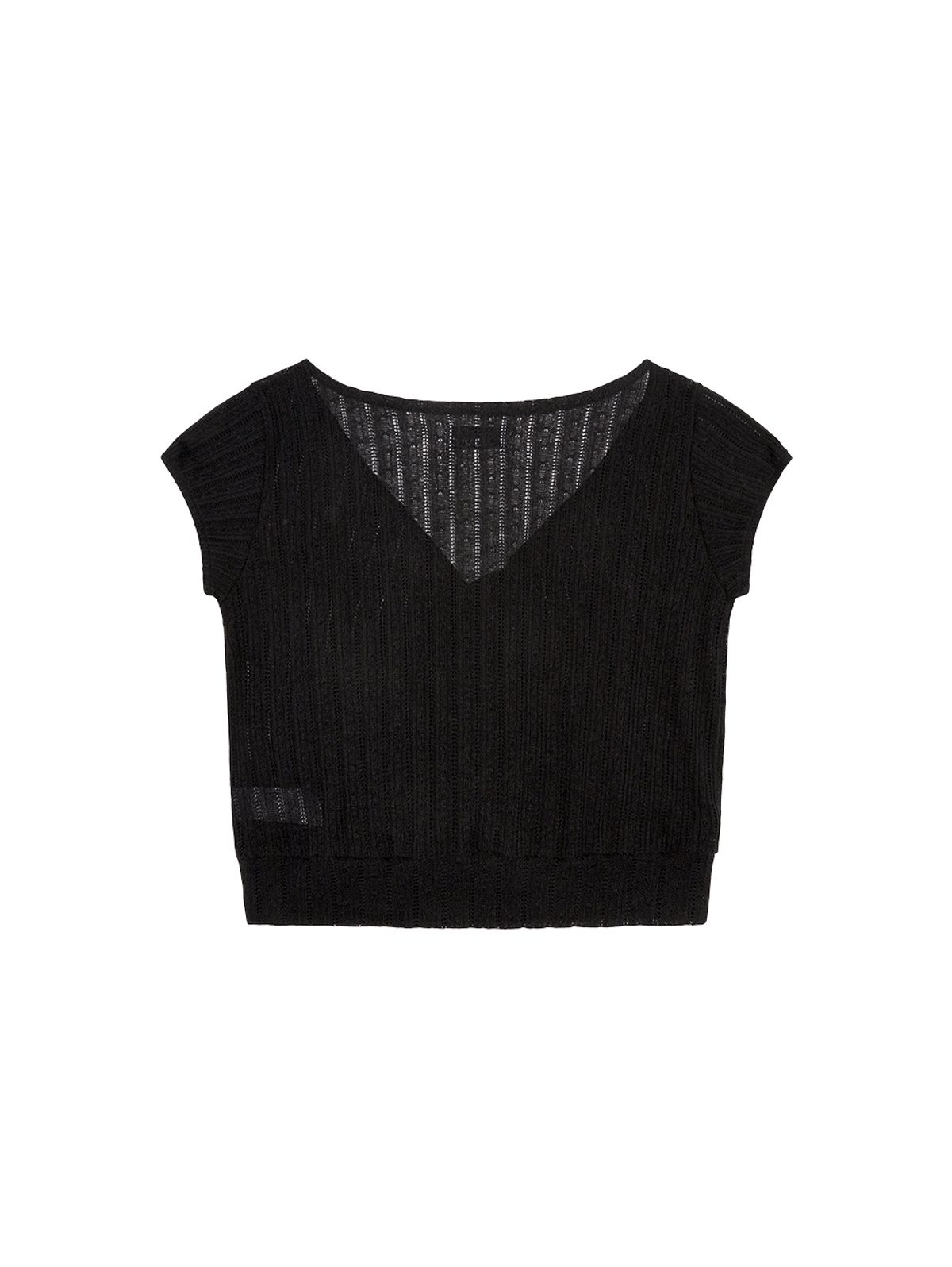 뚜오미오(TUOMIO) LIGHT LAYERED BOLERO [BLACK]