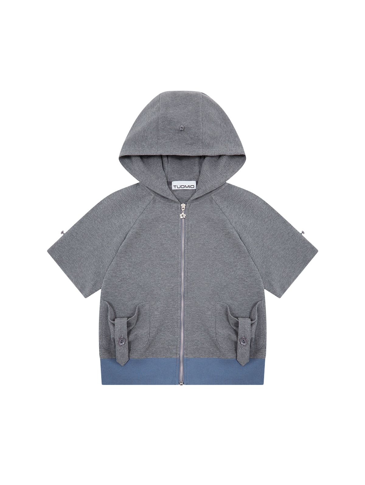 뚜오미오(TUOMIO) ROLLING HOODED ZIP-UP [CHARCOAL]