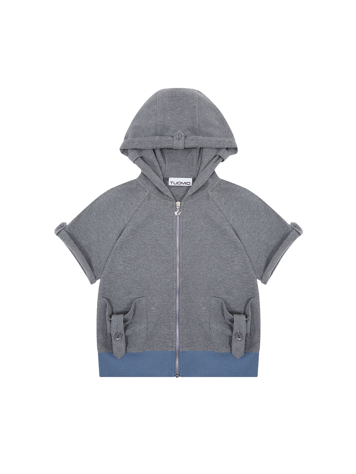 뚜오미오(TUOMIO) ROLLING HOODED ZIP-UP [CHARCOAL]