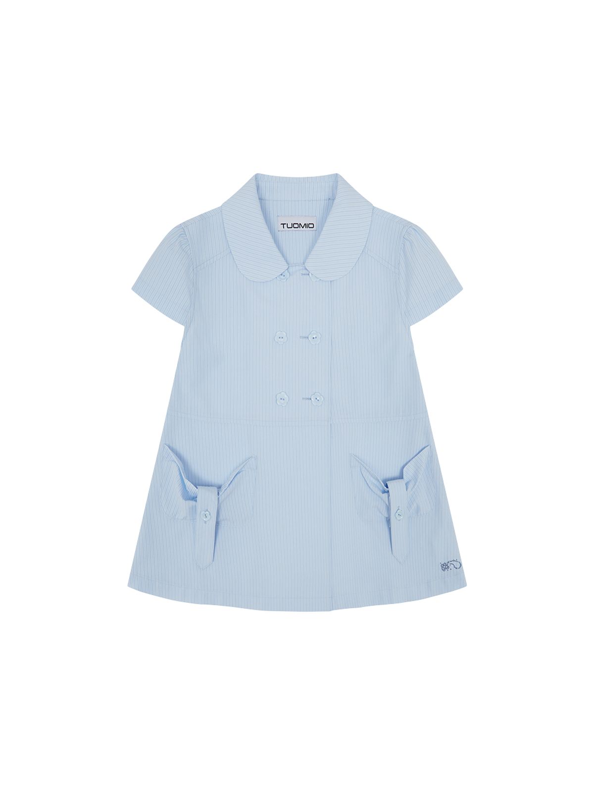 뚜오미오(TUOMIO) ROUND COLLAR HALF JACKET [BABY BLUE]