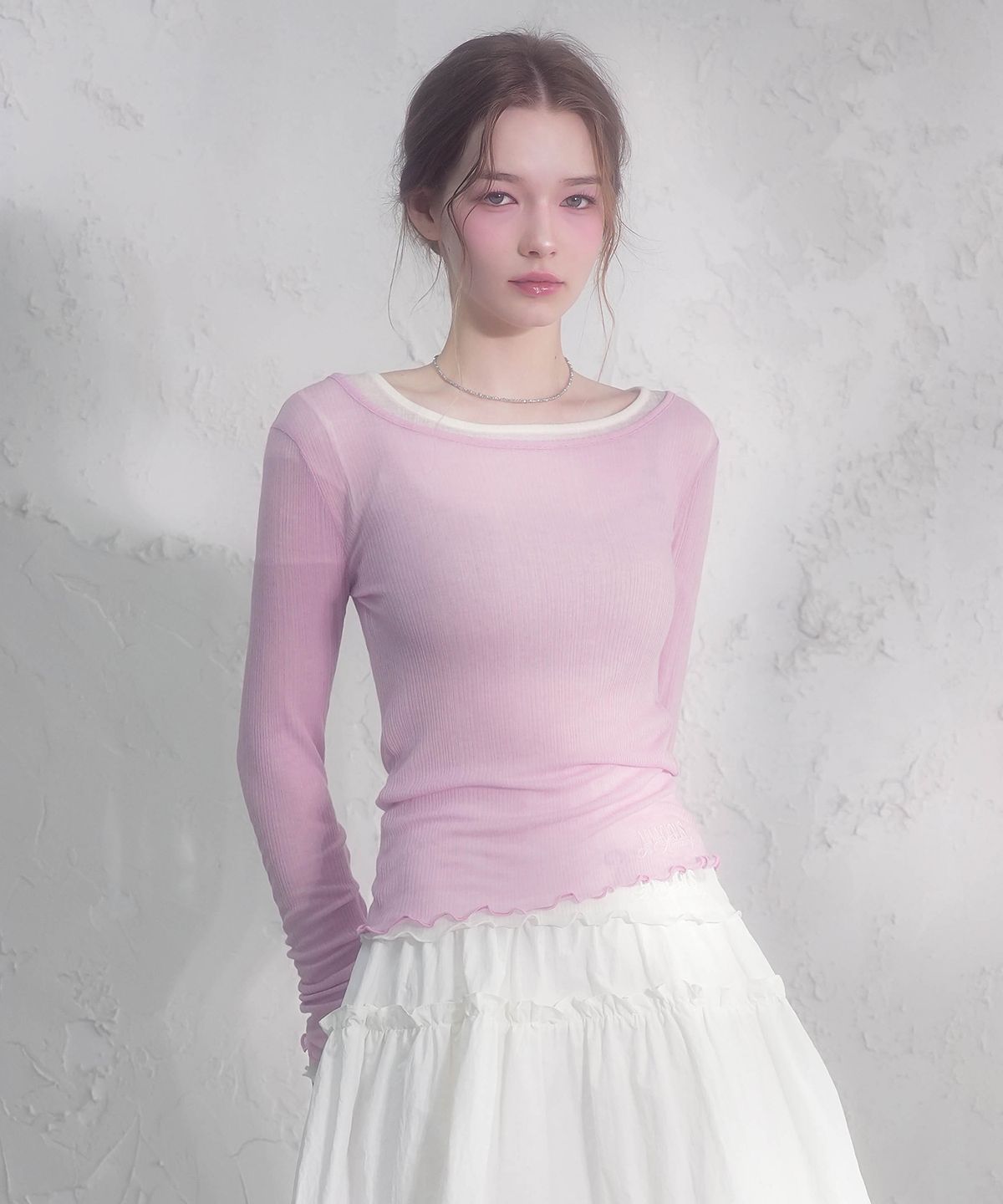 비바셔스(VIVACIOUS) 메로우 시스루 골지 티_7Colors