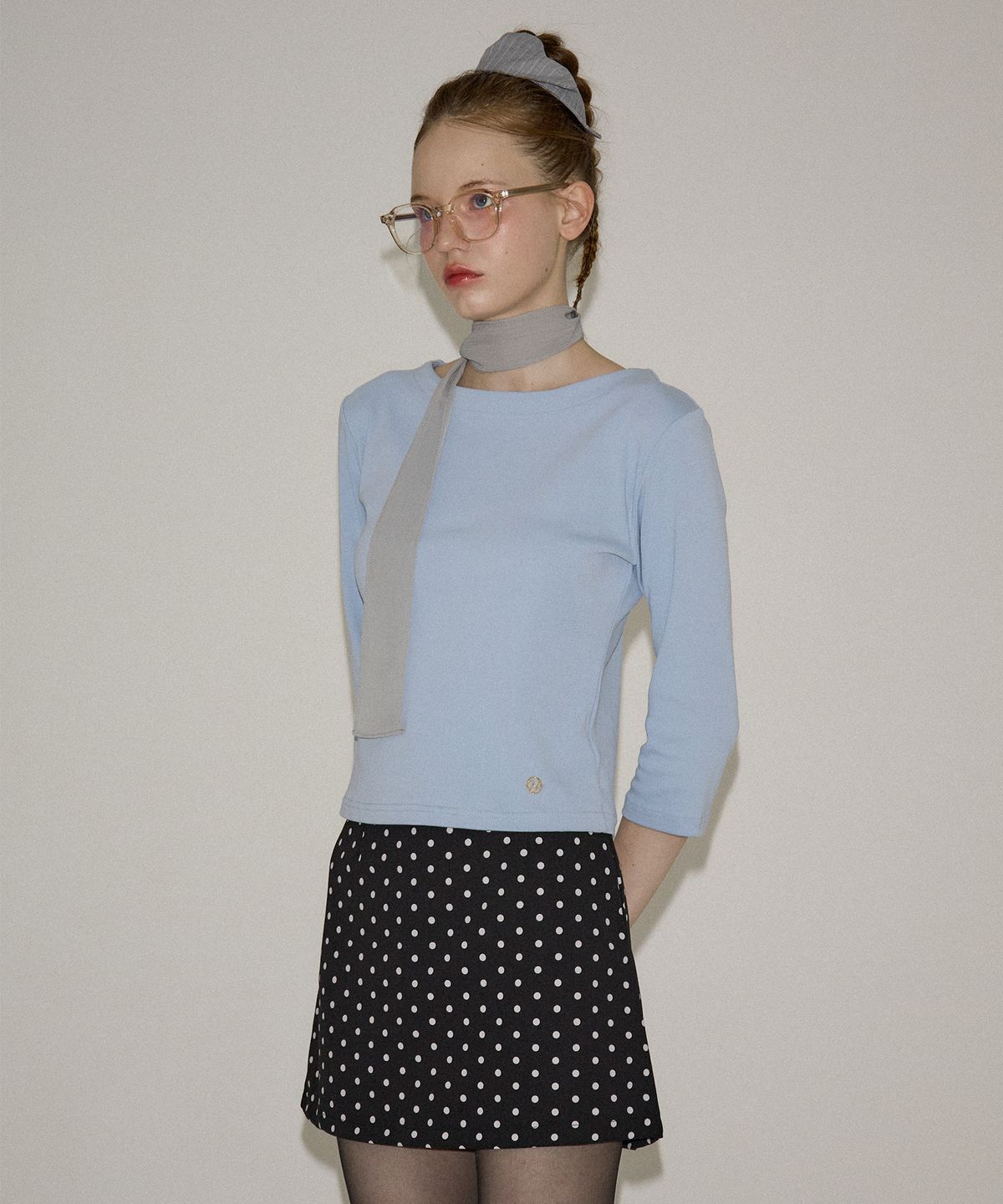 살롱 드 욘(SALON DE YOHN) Dot Mini Skirt_ Black