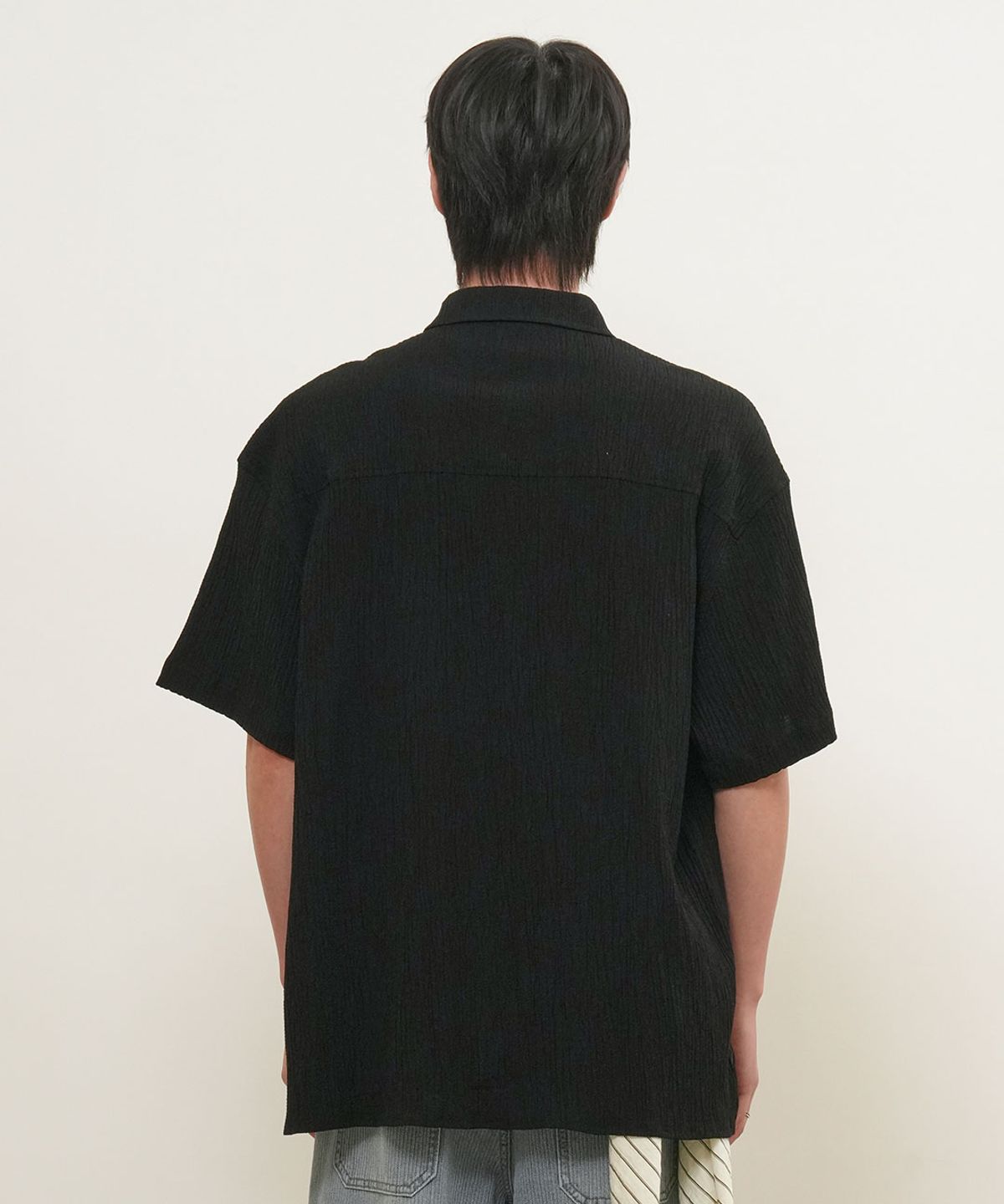 제너럴아이디어(GENERALIDEA) MAN 포켓 링클 하프 셔츠 [BLACK] / GF1MSH006