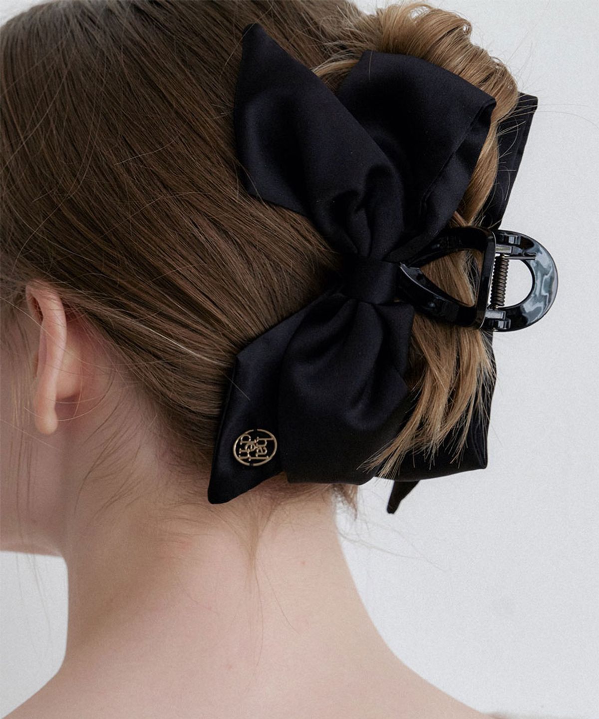 할렌(HALDEN) puffy ribbon hair claw clip (H040_black)