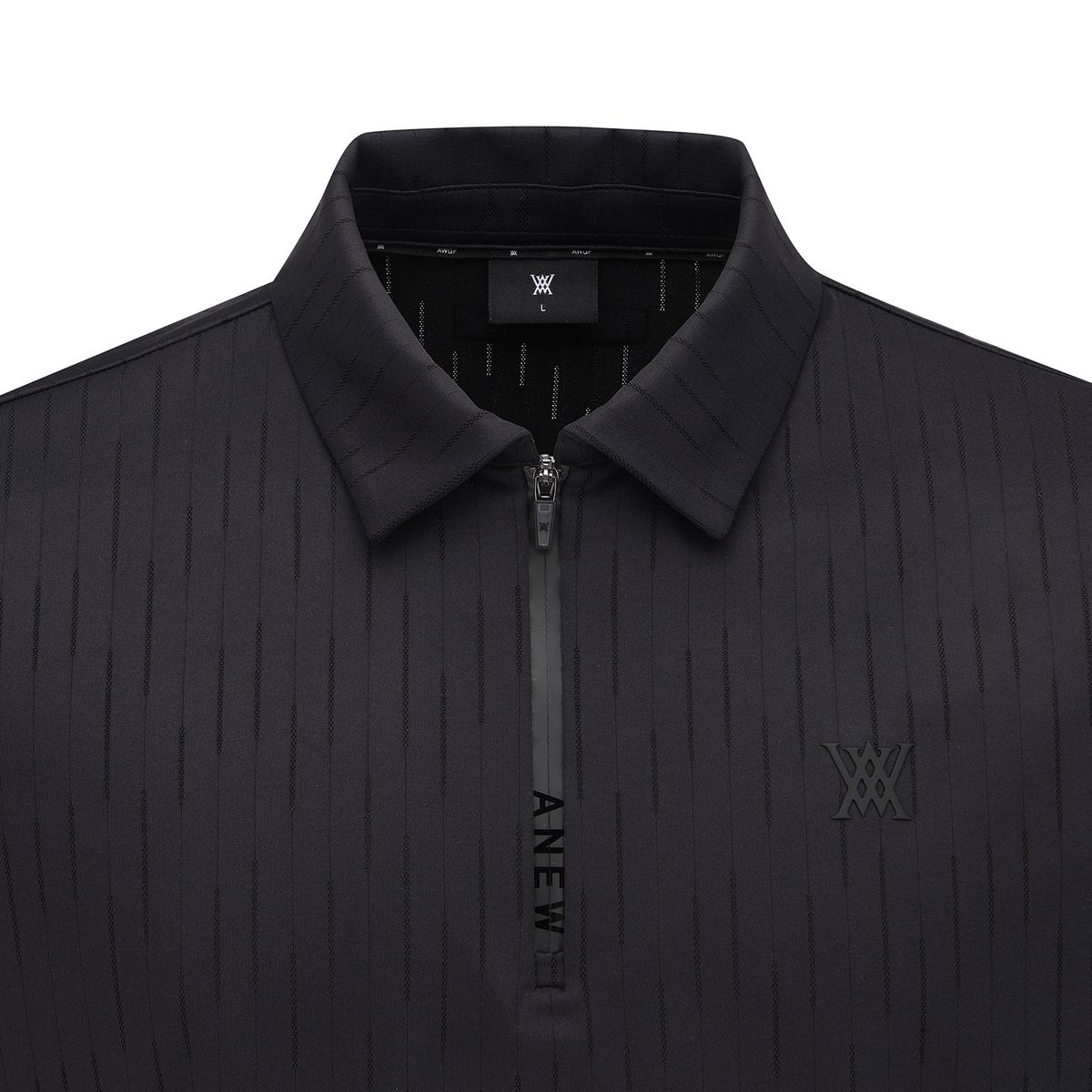 어뉴골프(ANEW GOLF) MEN SOLID HALF ZIP T-SHIRT_BK