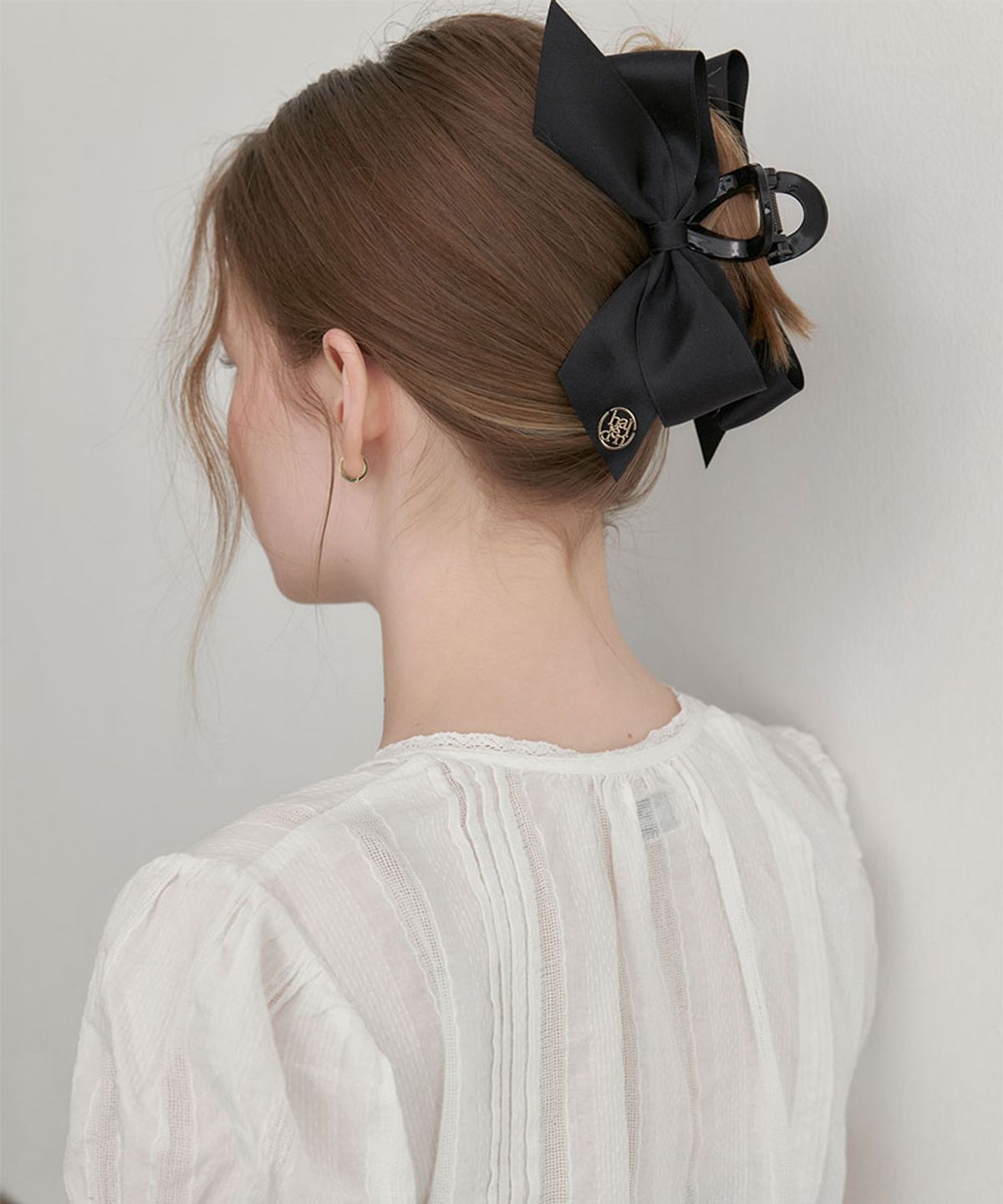할렌(HALDEN) flat ribbon hair claw clip (H041_black)