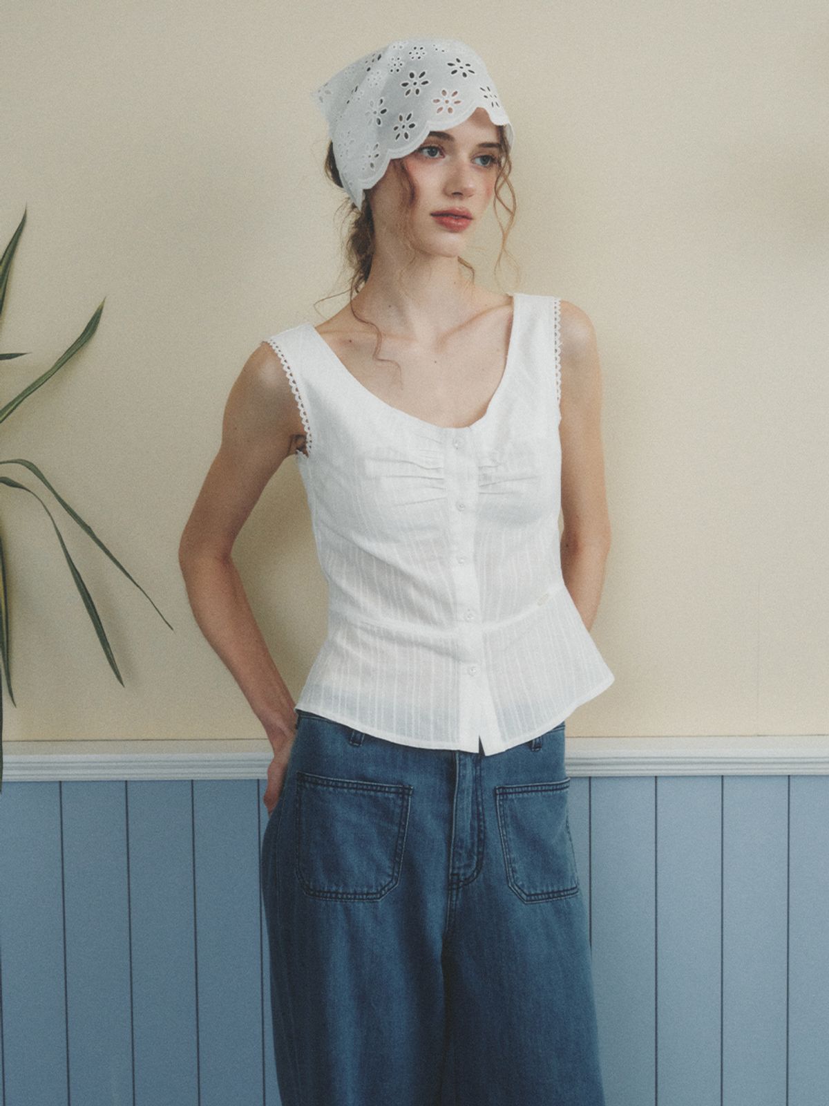 르니나(LENINA) ATHENA round neck vest_WHITE
