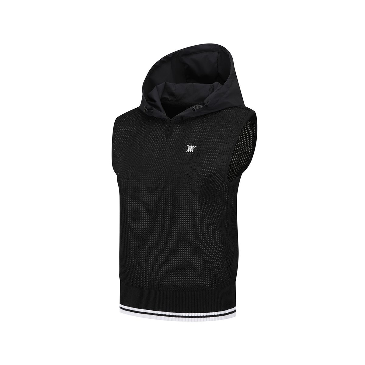 어뉴골프(ANEW GOLF) WOMEN HOODED KNIT VEST_BK