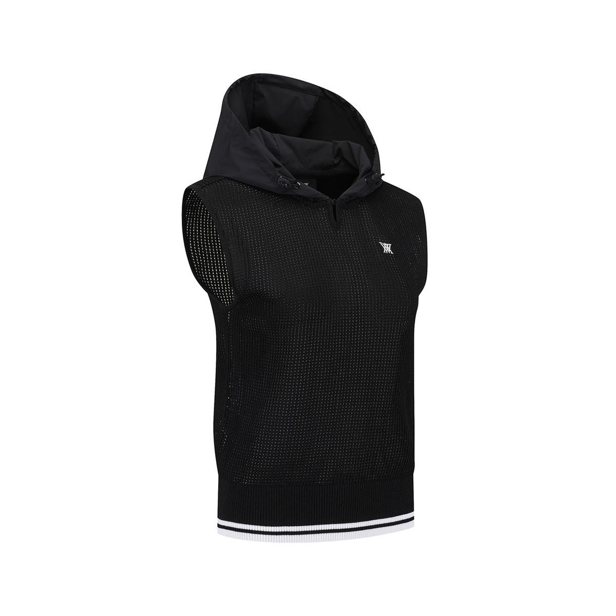 어뉴골프(ANEW GOLF) WOMEN HOODED KNIT VEST_BK