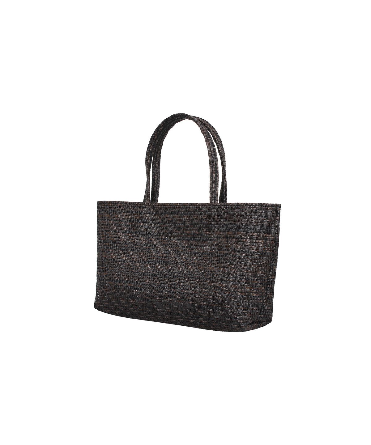 투오(TUO) RATTAN FLAT TOTE MINI DARK BROWN · 라탄 플랫 토트 미니 다크 브라운