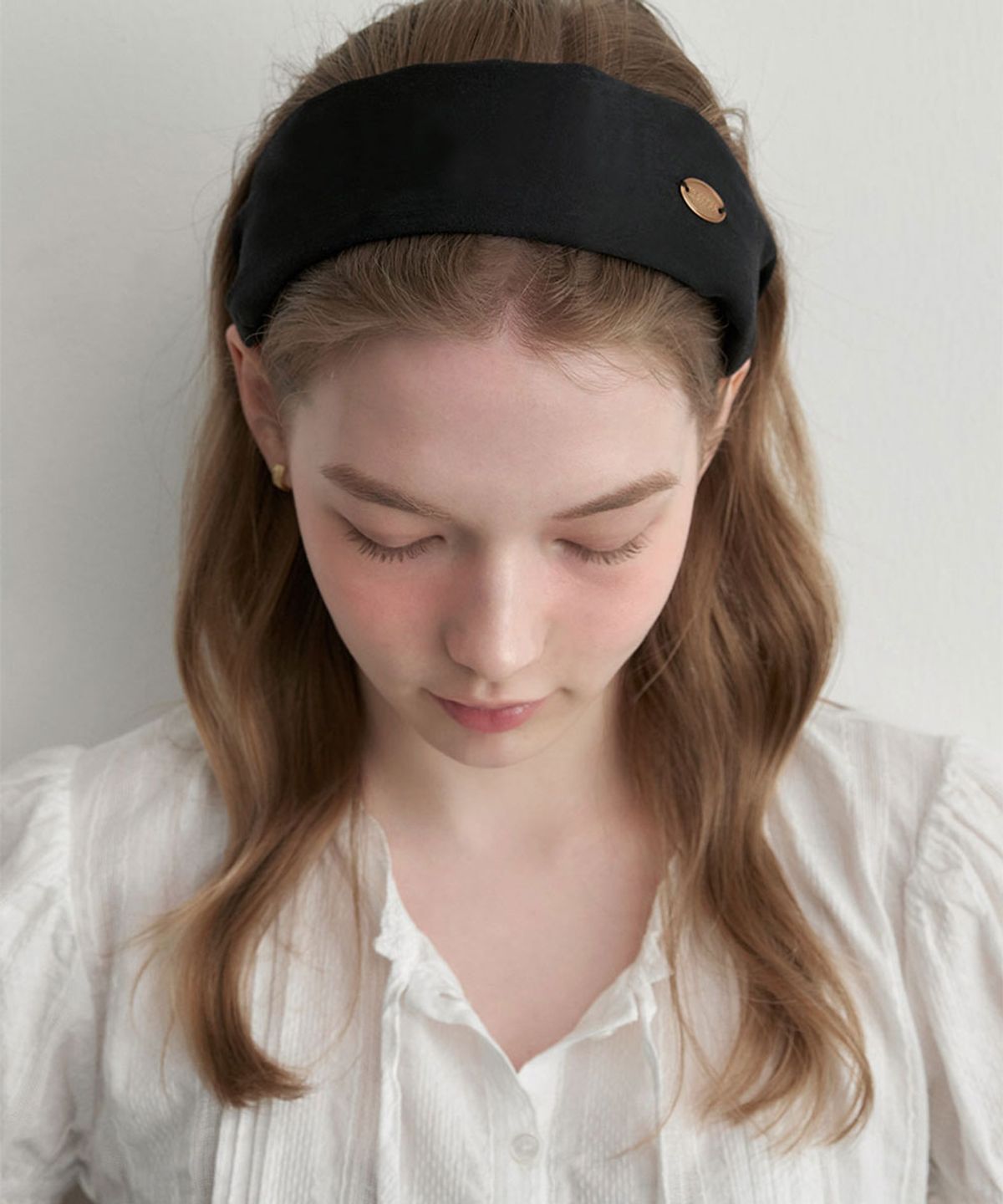 할렌(HALDEN) silky wide logo hairband (H043_black)