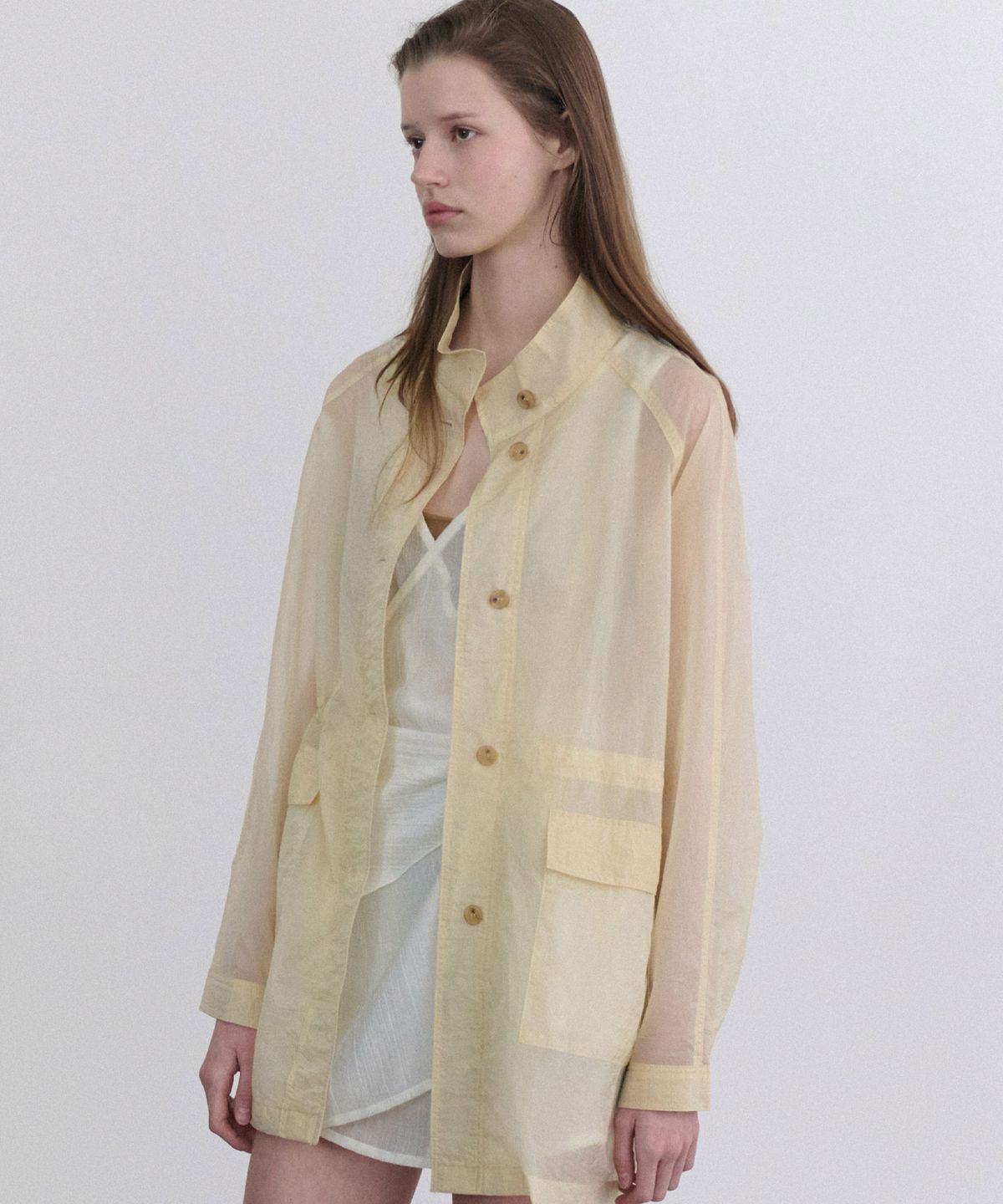 앤니즈(ANDNEEDS) Vero sheer half jacket (butter)