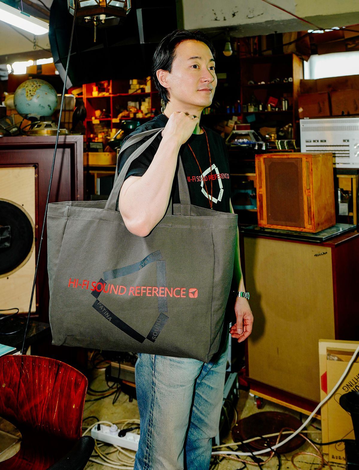 하이파이 사운드 레퍼런스(HIFI SOUND REFERENCE) [Patina] Patina Sound System Tote Bag, Khaki