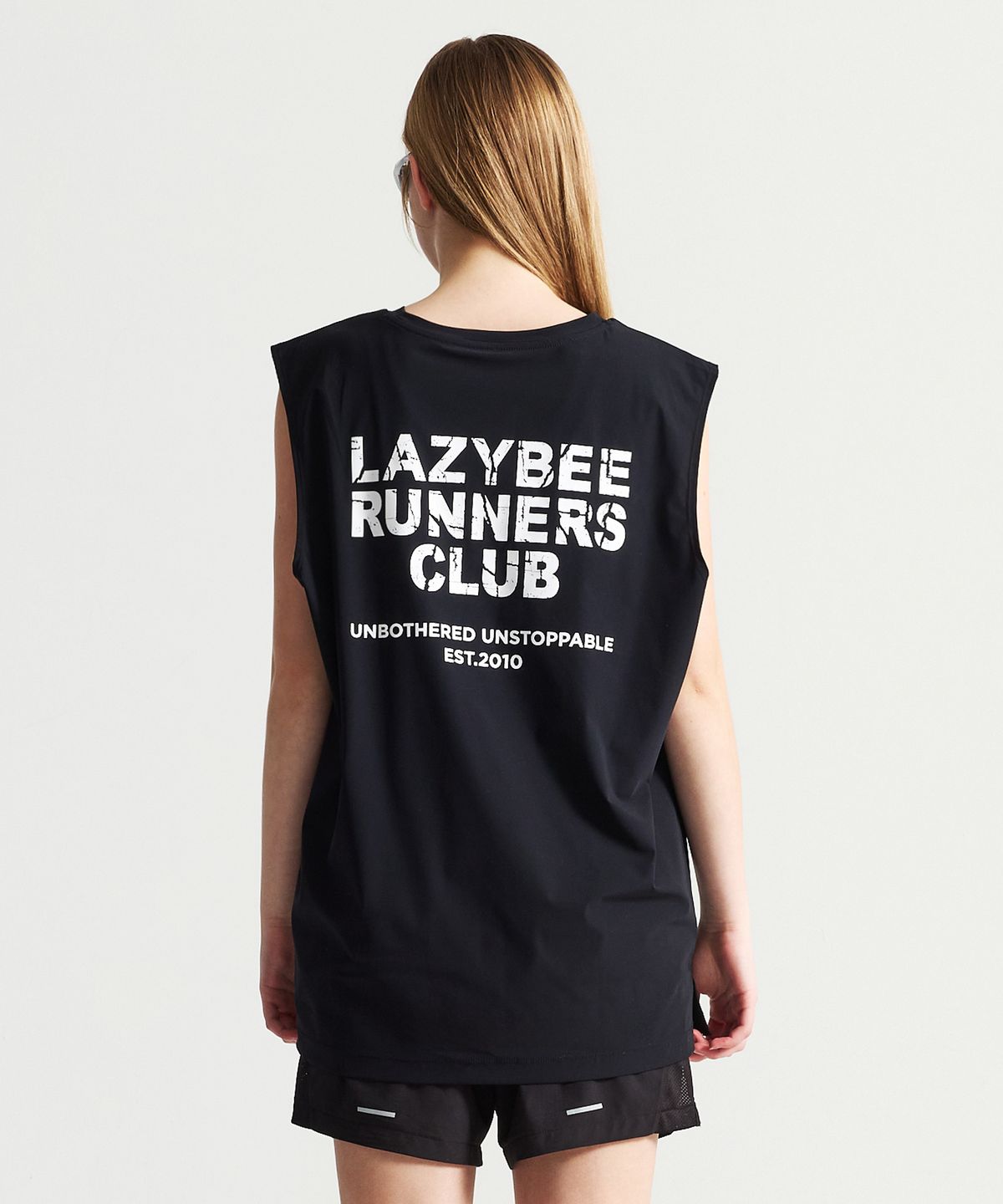 레이지비(LAZYBEE) [SET] 쿨링브리즈 러닝 탱크탑 + 5인치 쇼츠 반바지 세트 W 블랙