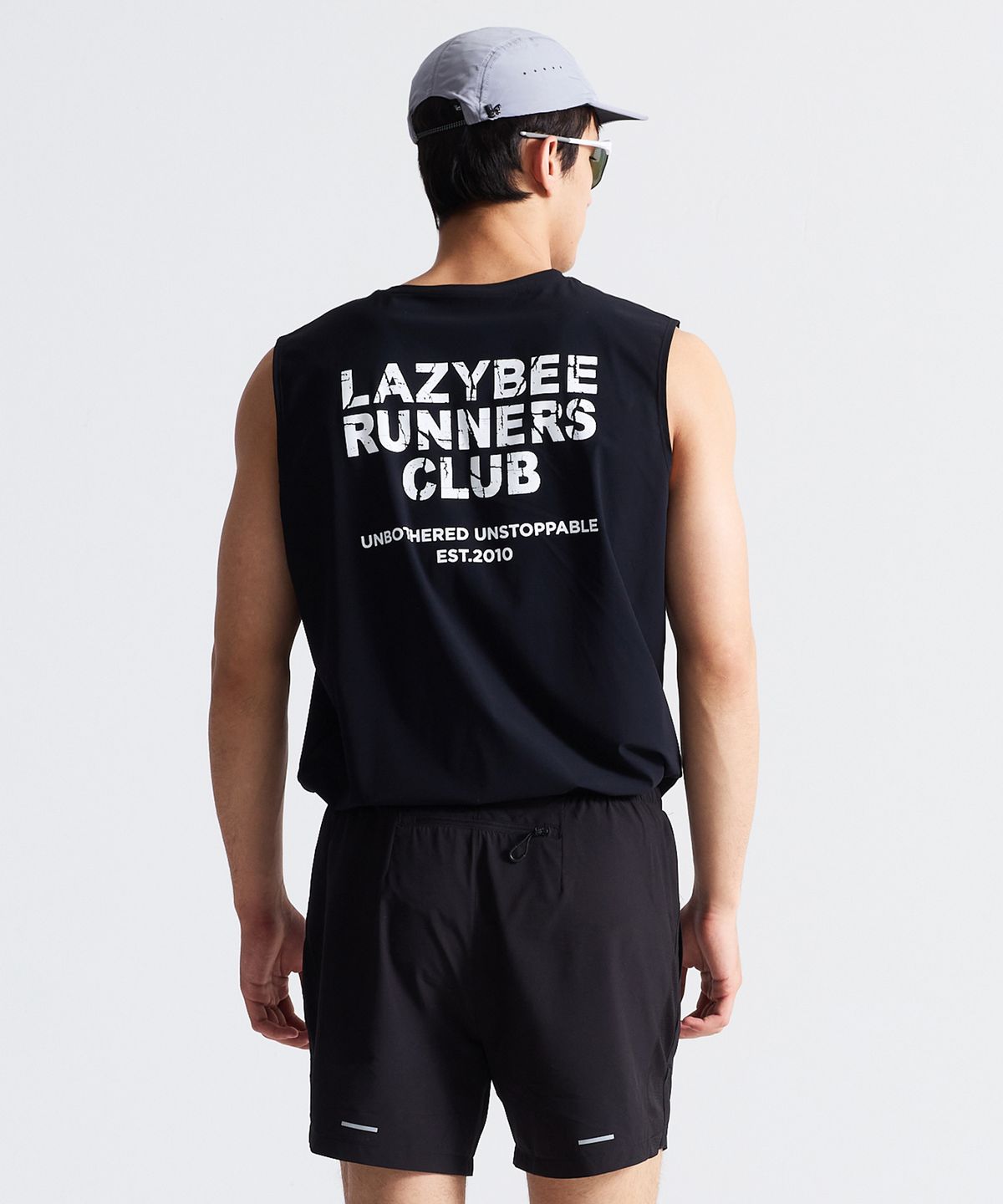 레이지비(LAZYBEE) [SET] 쿨링브리즈 러닝 탱크탑 + 5인치 쇼츠 반바지 세트 W 블랙