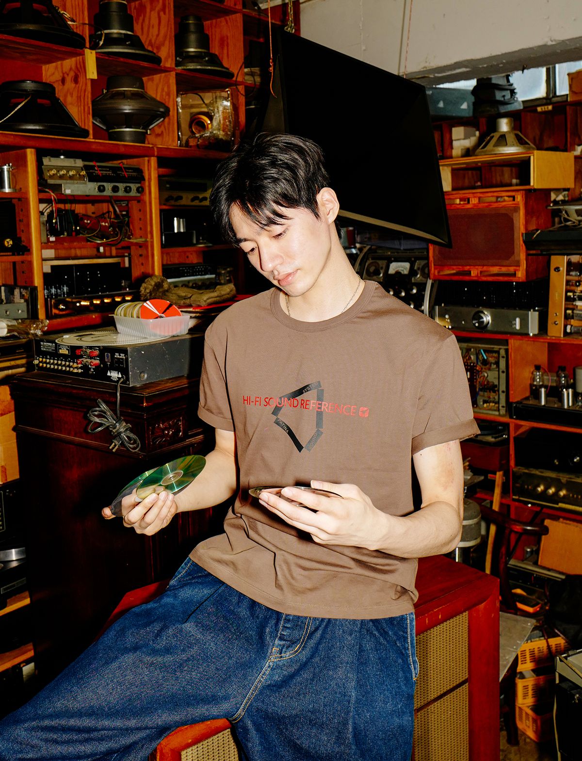 하이파이 사운드 레퍼런스(HIFI SOUND REFERENCE) [Patina] Patina Sound System T-Shirts, Brown