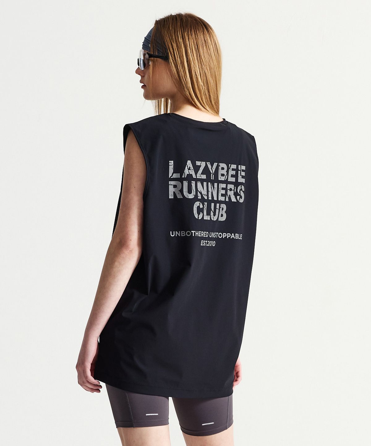 레이지비(LAZYBEE) [SET] 쿨링브리즈 러닝 탱크탑 + 5부 레깅스 세트 W 블랙2