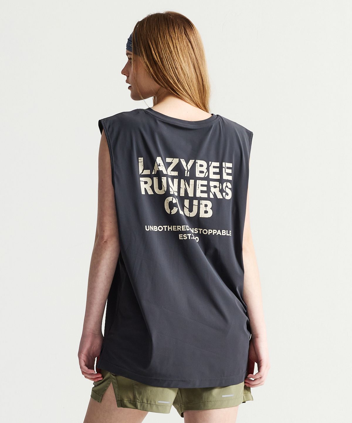 레이지비(LAZYBEE) [SET] 쿨링브리즈 러닝 탱크탑 + 5인치 쇼츠 반바지 세트 M 차콜
