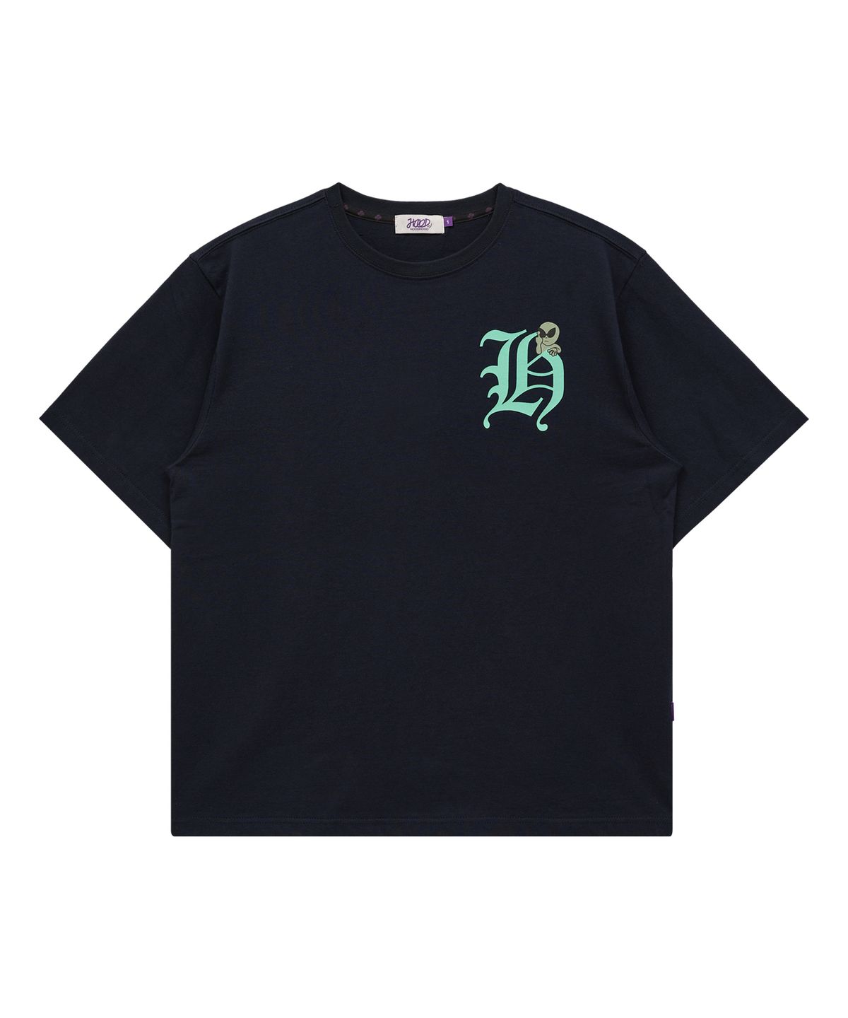 후드후드(HOODHOOD) H 로고 반팔티셔츠 네이비
