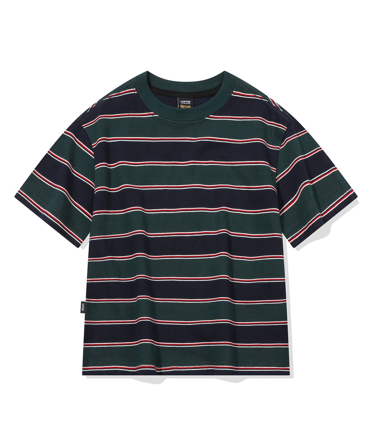 꼼파뇨 키즈(CPGN KIDS) KIDS 스트라이프 반팔티 네이비그린