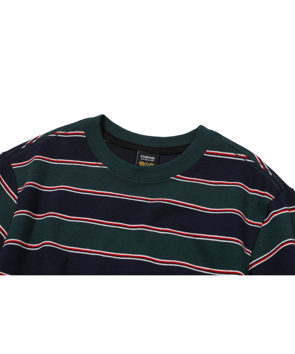 꼼파뇨 키즈(CPGN KIDS) KIDS 스트라이프 반팔티 네이비그린