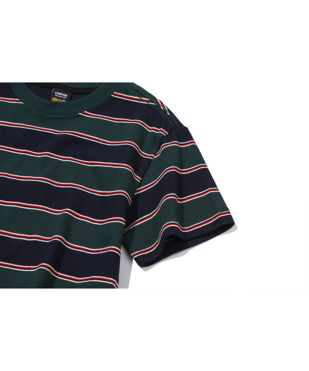 꼼파뇨 키즈(CPGN KIDS) KIDS 스트라이프 반팔티 네이비그린