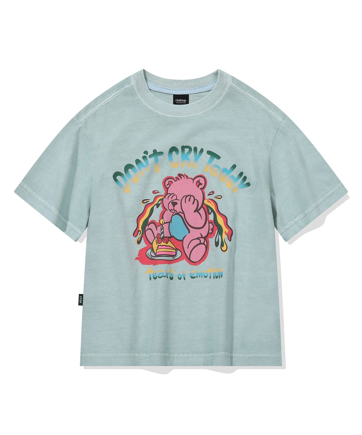 꼼파뇨 키즈(CPGN KIDS) KIDS 돈크라이 테디 피그먼트 반팔티 애쉬민트