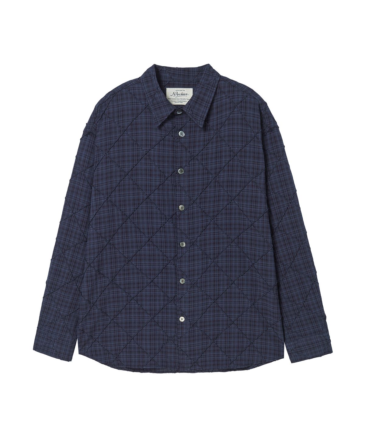 비욘드클로젯(BEYOND CLOSET) [COLLECTION LINE] 아티잔 스티치 체크 셔츠 네이비