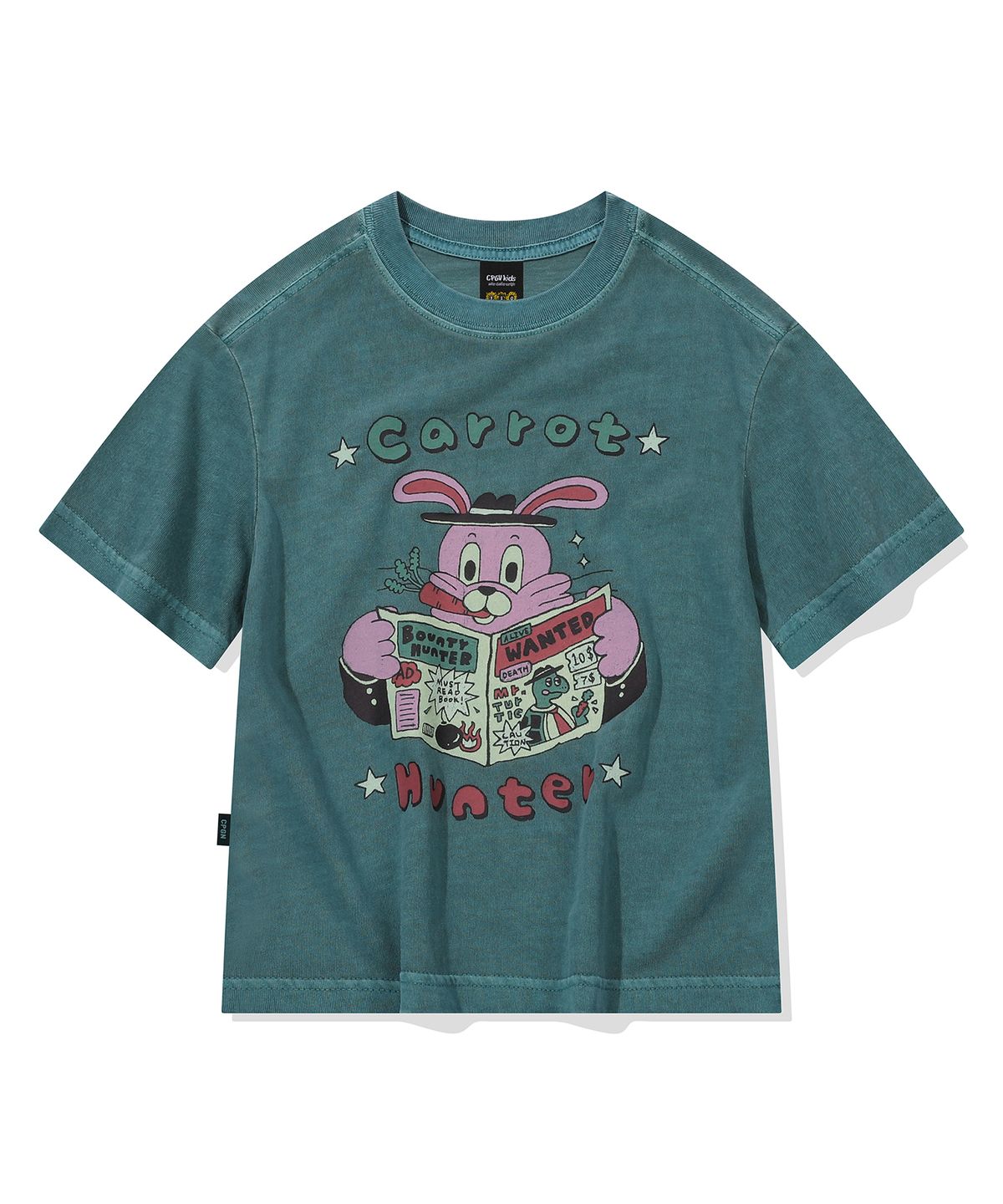 꼼파뇨 키즈(CPGN KIDS) KIDS 캐럿 홉피 피그먼트 반팔티 바질그린