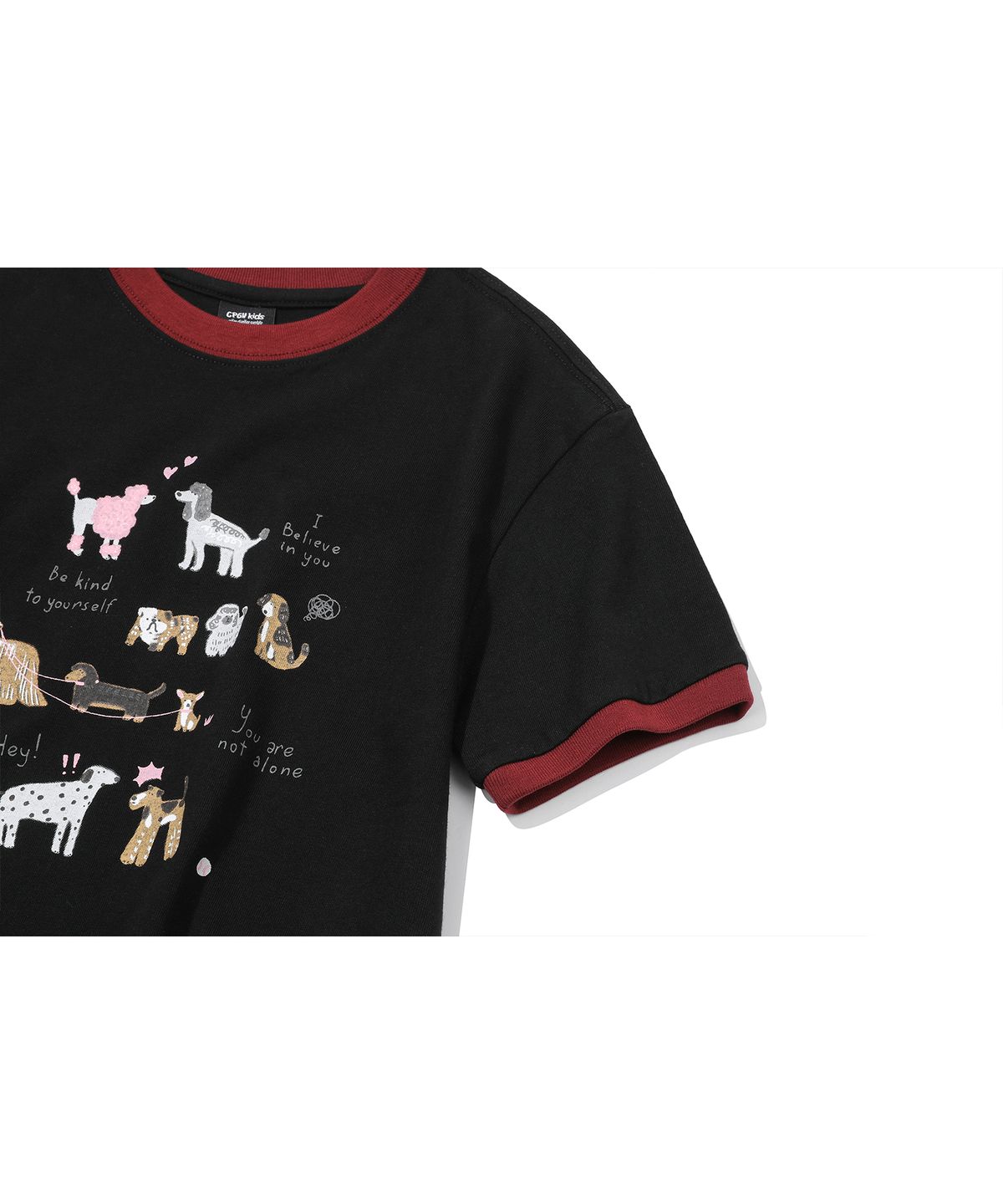 꼼파뇨 키즈(CPGN KIDS) KIDS 코지 퍼피 링거 반팔티 블랙