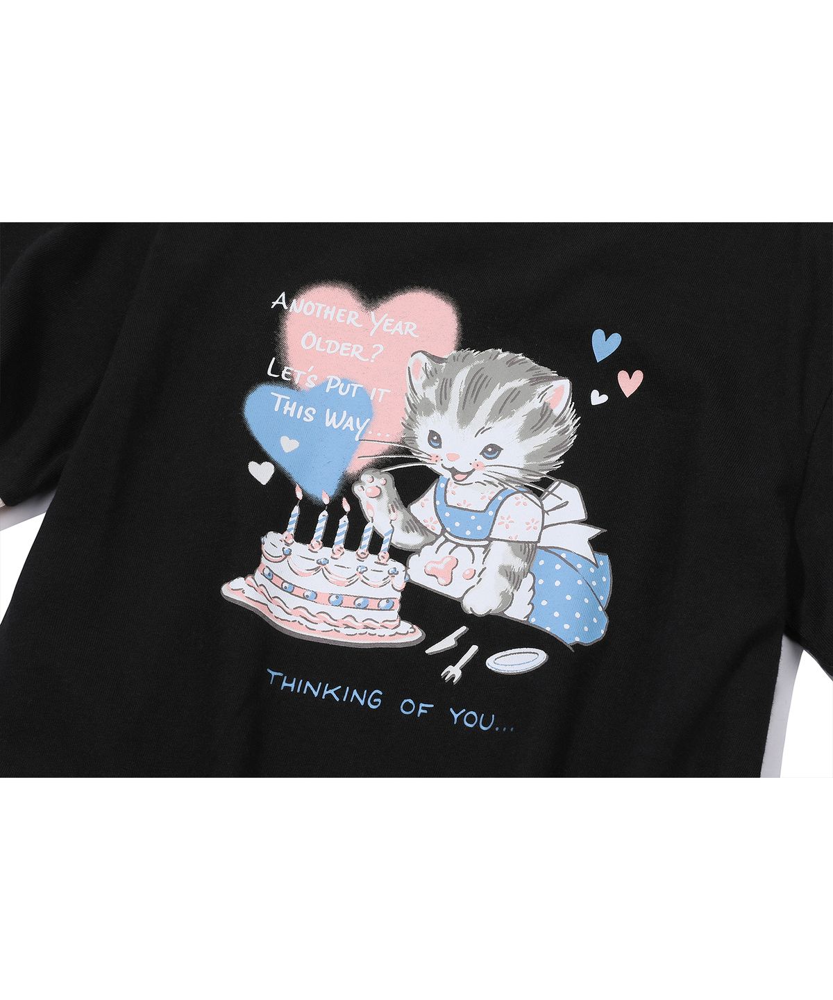 꼼파뇨 키즈(CPGN KIDS) KIDS 스윗 키티 링거 반팔티 블랙