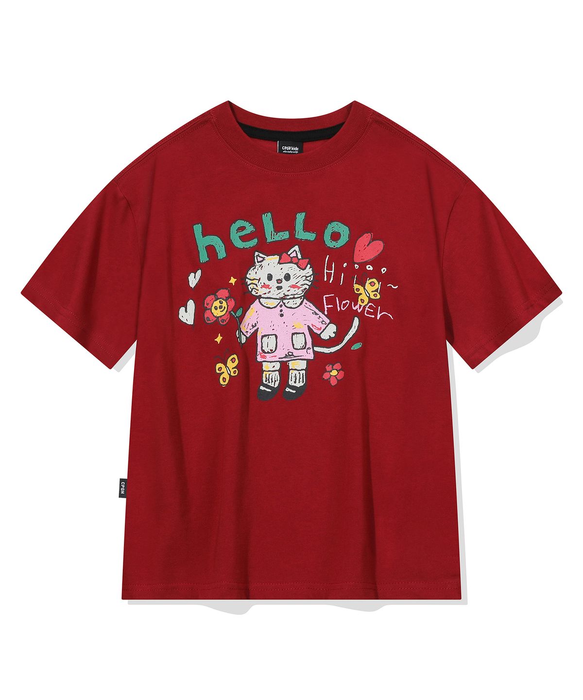 꼼파뇨 키즈(CPGN KIDS) KIDS 헬로 플라워 반팔티 버건디