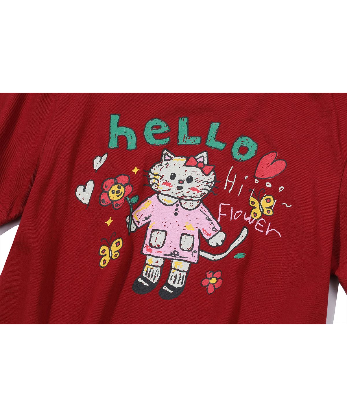 꼼파뇨 키즈(CPGN KIDS) KIDS 헬로 플라워 반팔티 버건디
