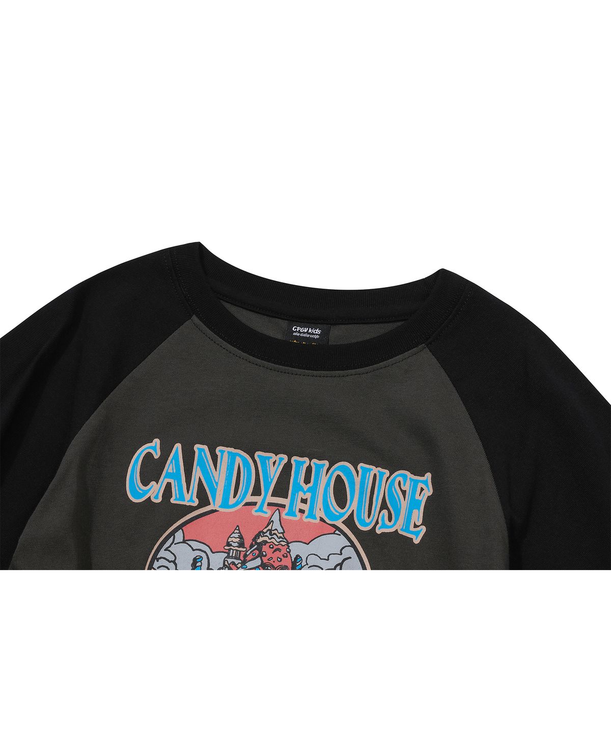 꼼파뇨 키즈(CPGN KIDS) KIDS 캔디 하우스 레글런 반팔티 챠콜