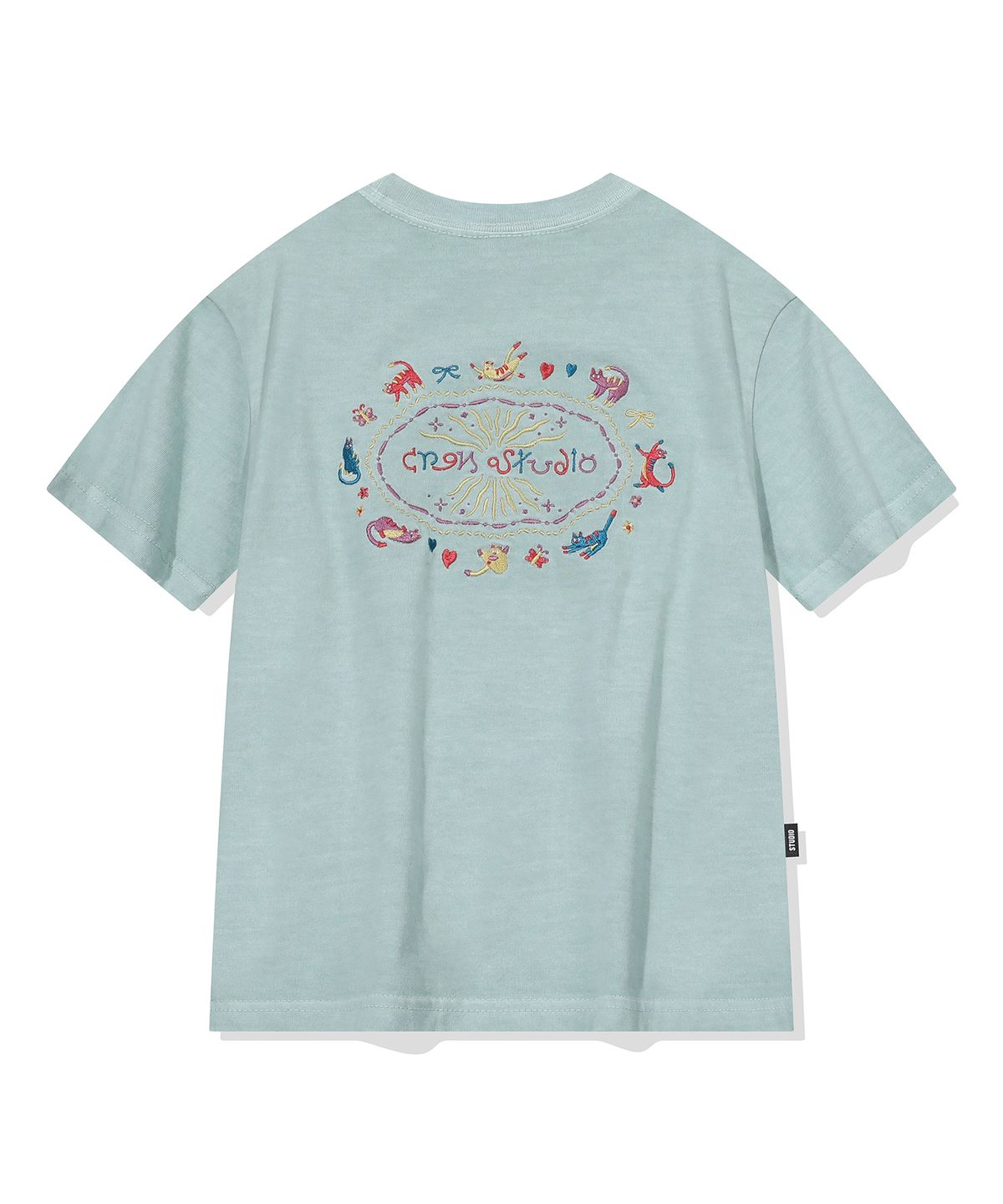 꼼파뇨 키즈(CPGN KIDS) KIDS 캣스티치 피그먼트 반팔티 애쉬민트