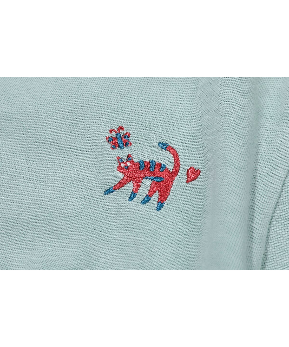 꼼파뇨 키즈(CPGN KIDS) KIDS 캣스티치 피그먼트 반팔티 애쉬민트