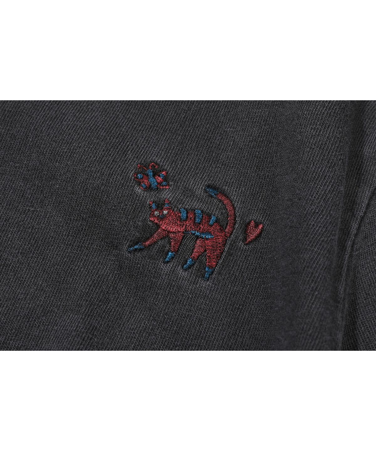 꼼파뇨 키즈(CPGN KIDS) KIDS 캣스티치 피그먼트 반팔티 스모크블랙