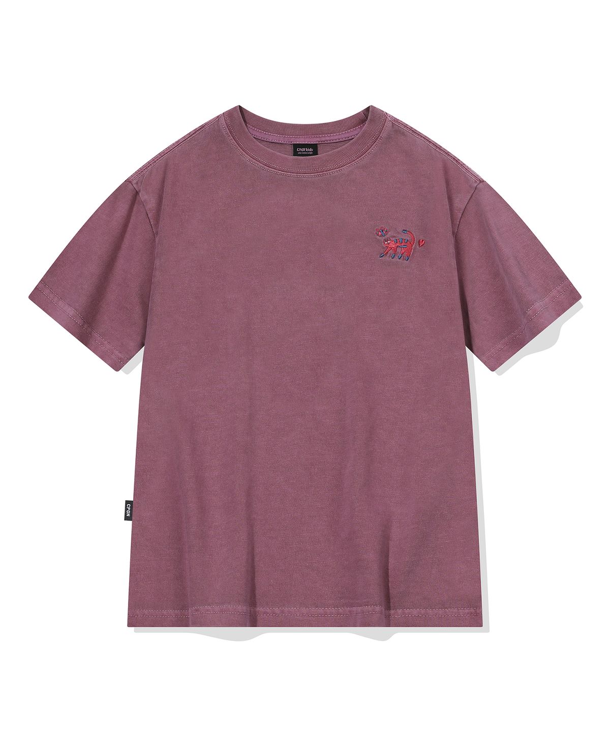 꼼파뇨 키즈(CPGN KIDS) KIDS 캣스티치 피그먼트 반팔티 더스티핑크