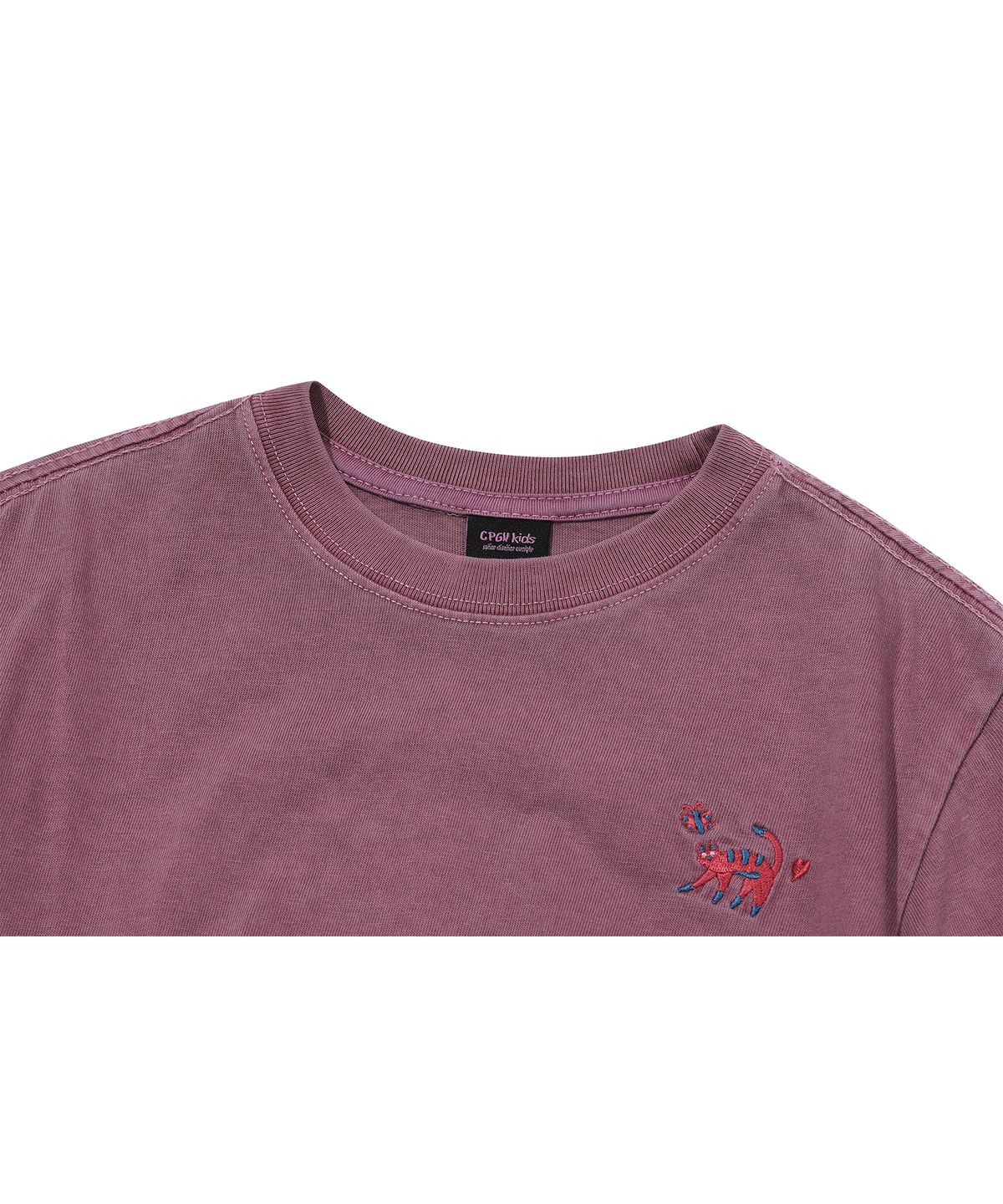 꼼파뇨 키즈(CPGN KIDS) KIDS 캣스티치 피그먼트 반팔티 더스티핑크