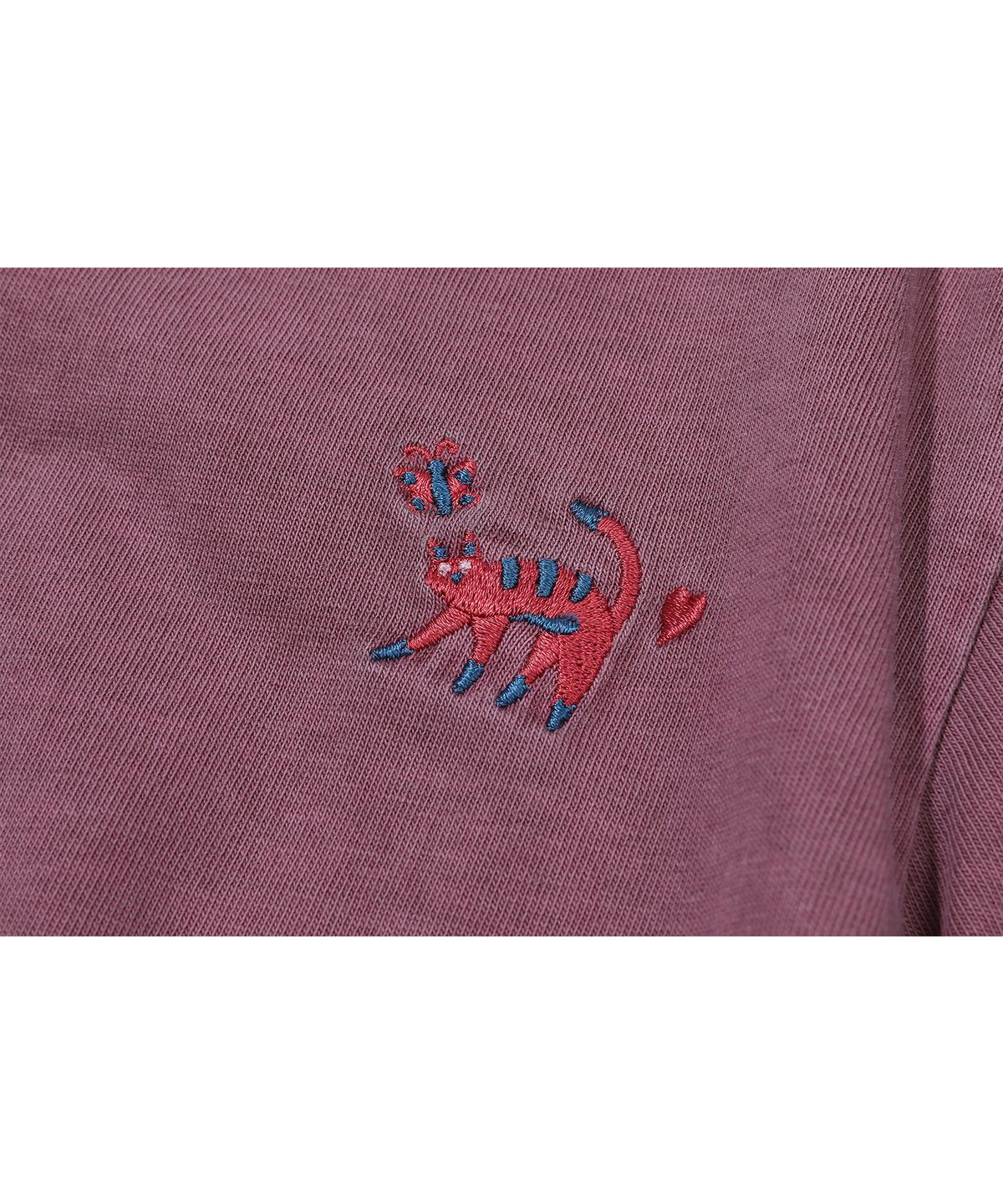 꼼파뇨 키즈(CPGN KIDS) KIDS 캣스티치 피그먼트 반팔티 더스티핑크
