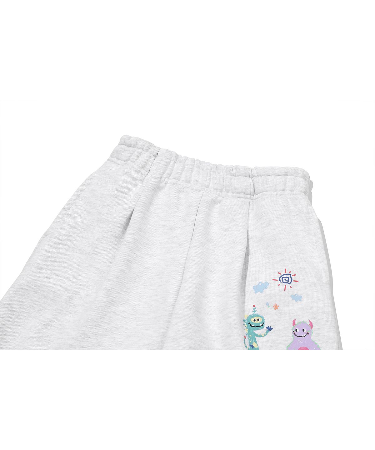 꼼파뇨 키즈(CPGN KIDS) KIDS 와이드 해피 데이 스웨트쇼츠 멜란지화이트